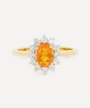 Kojis - 18ct Gold Fire Opal Cluster Ring image number 0
