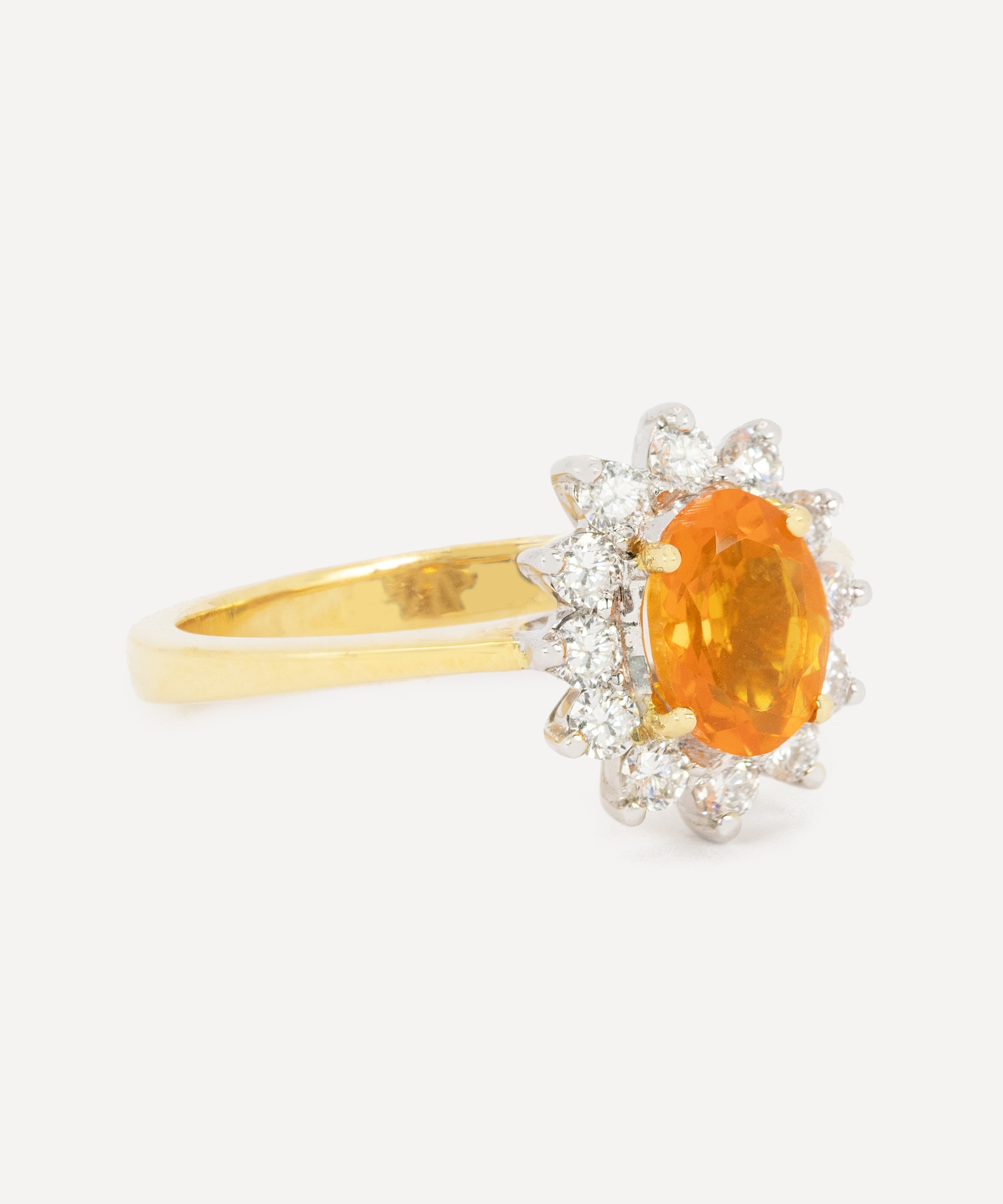 Kojis - 18ct Gold Fire Opal Cluster Ring image number 1