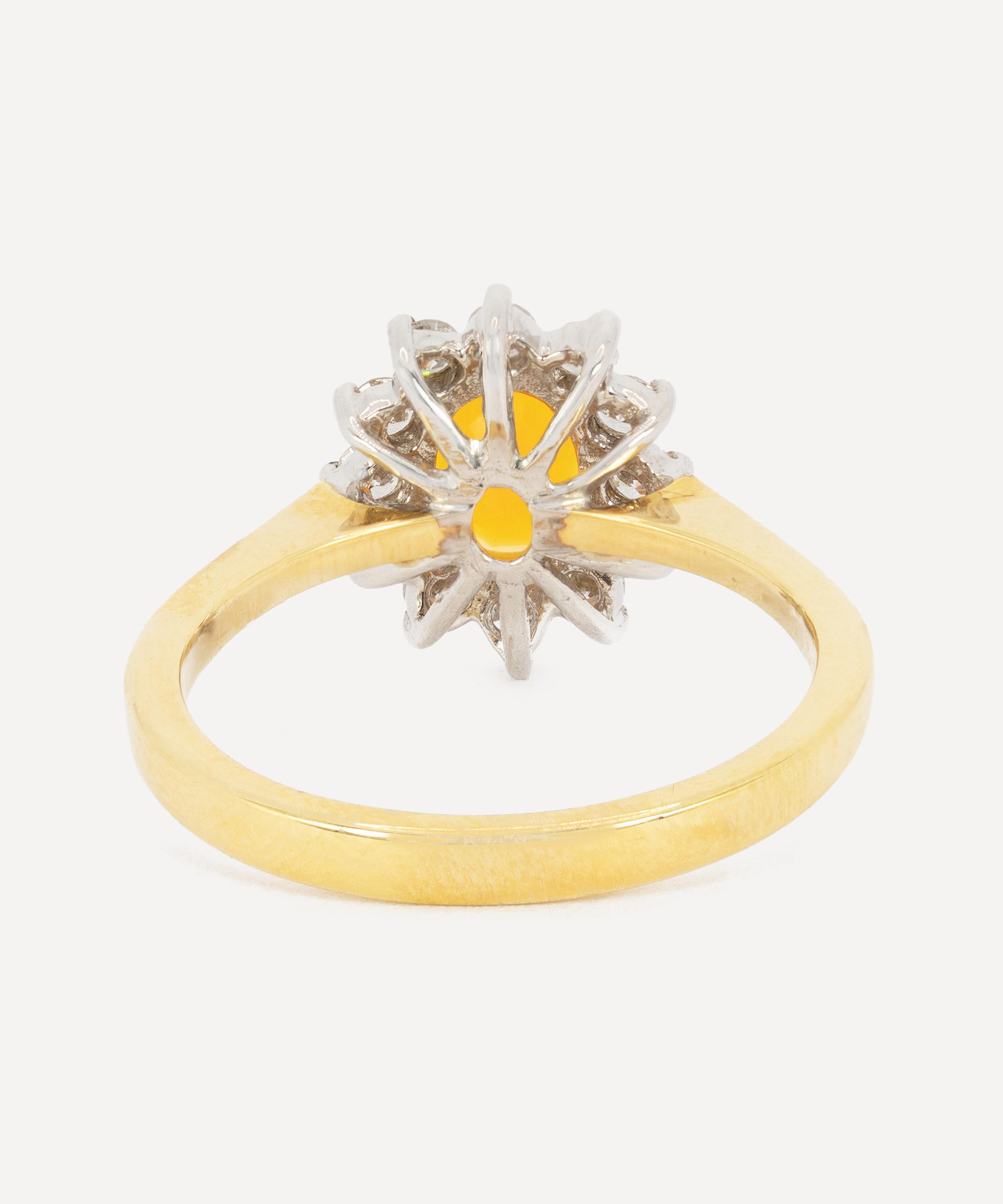 Kojis - 18ct Gold Fire Opal Cluster Ring image number 2