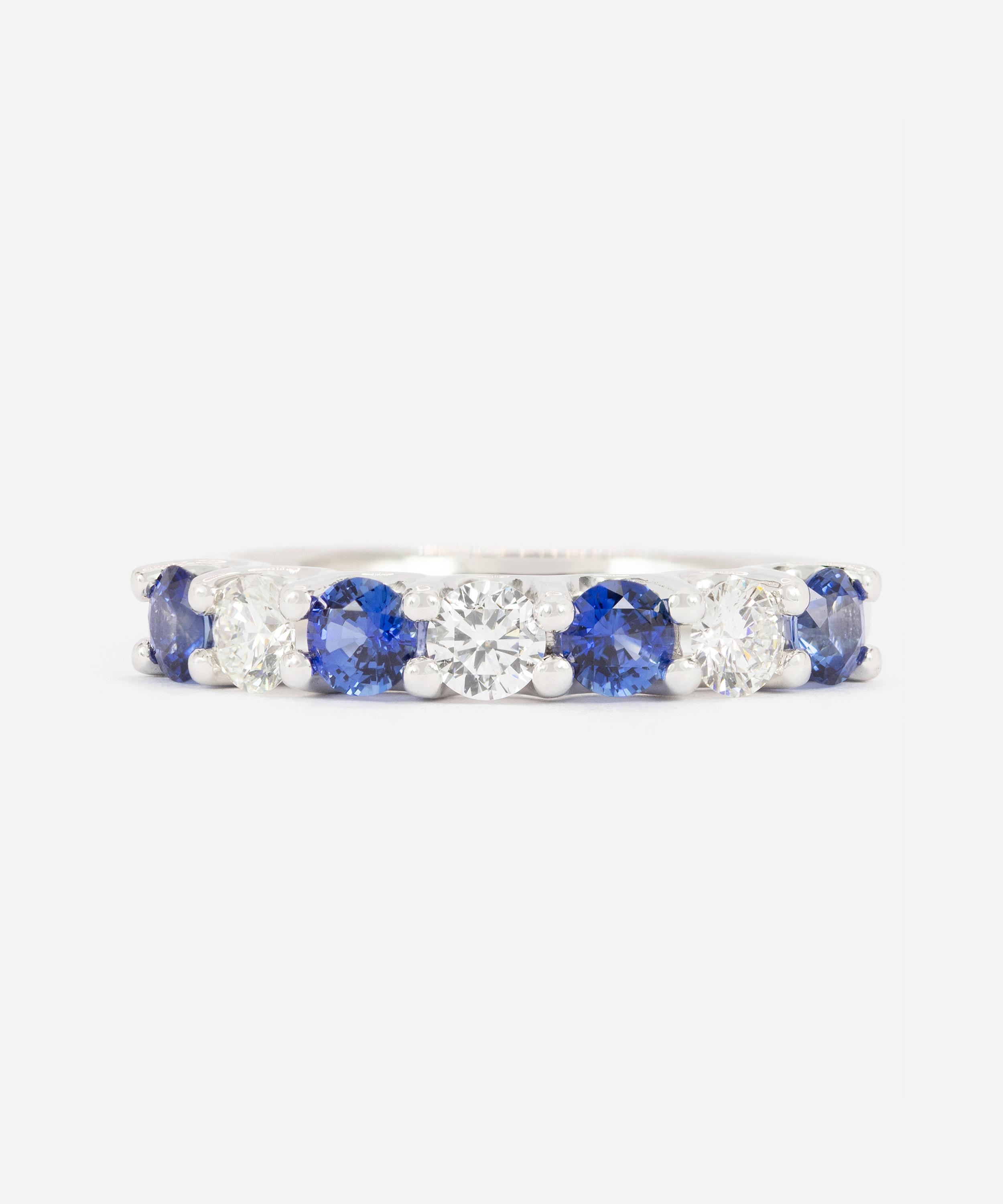 Kojis - Platinum Sapphire and Diamond Seven Stone Ring image number 0