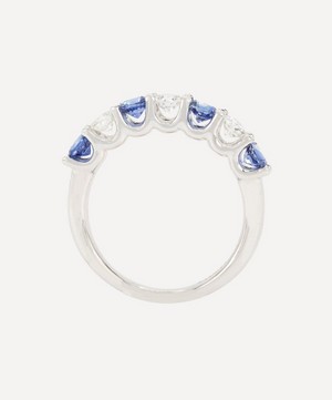 Kojis - Platinum Sapphire and Diamond Seven Stone Ring image number 1