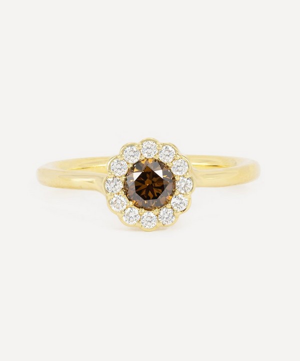Kojis - 18ct Gold Chocolate Diamond Cluster Ring image number null
