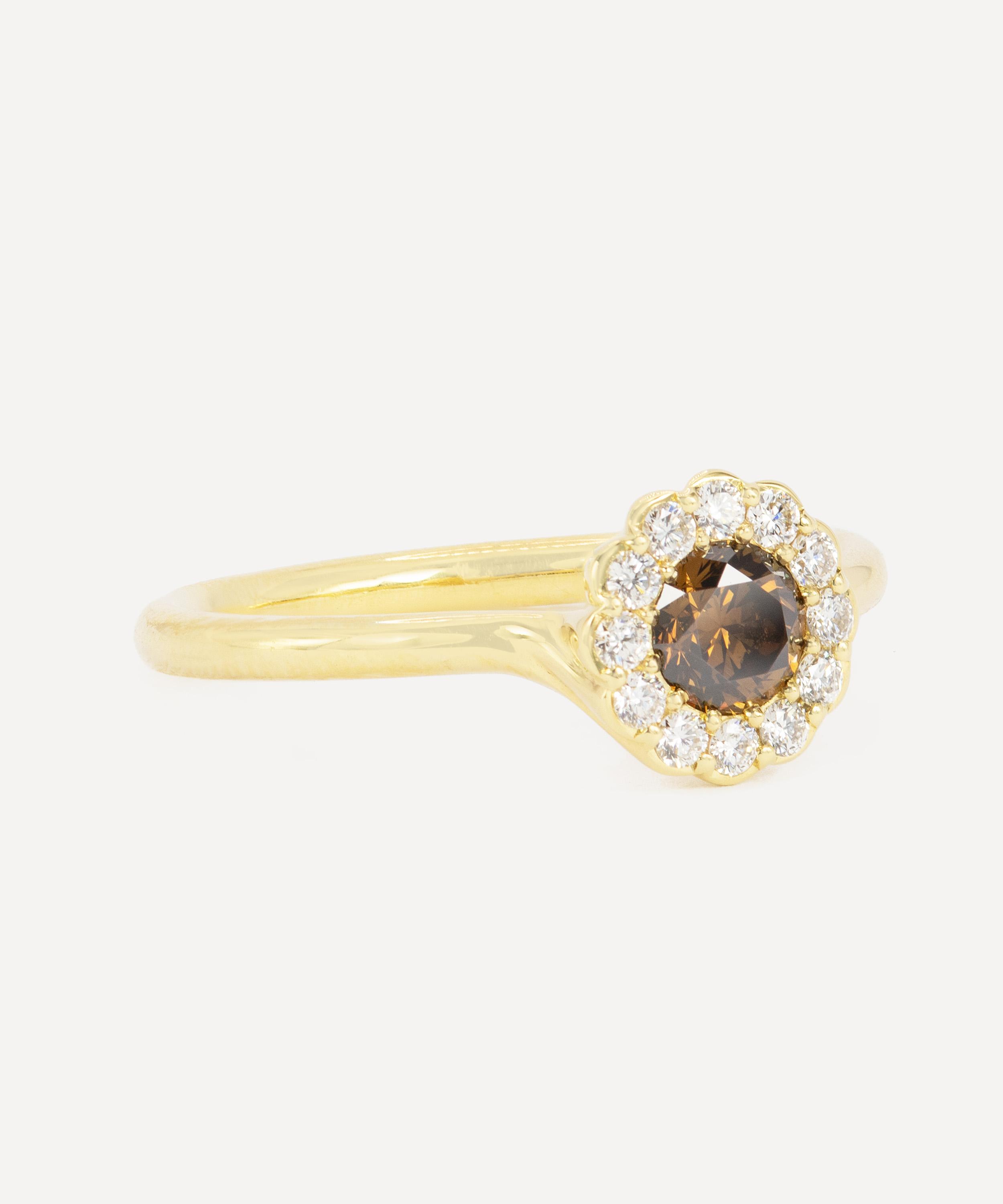 Kojis - 18ct Gold Chocolate Diamond Cluster Ring image number 1