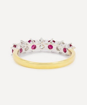 Kojis - 18ct White Gold Ruby and Diamond Half Eternity Ring image number 2
