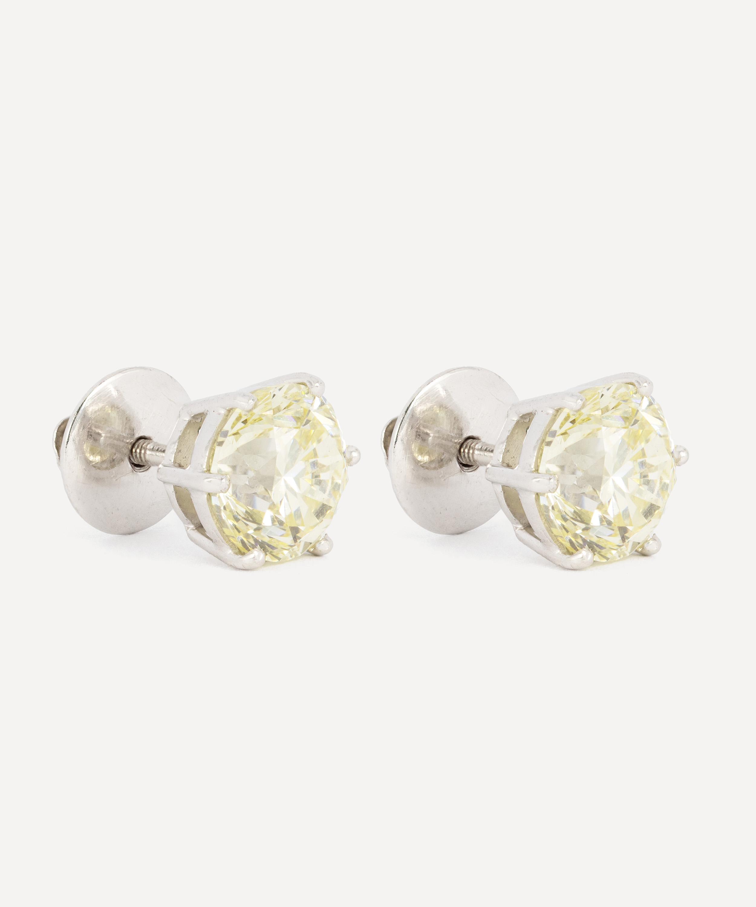 Kojis - 18ct White Gold Old Cut Diamond Stud Earrings image number 1