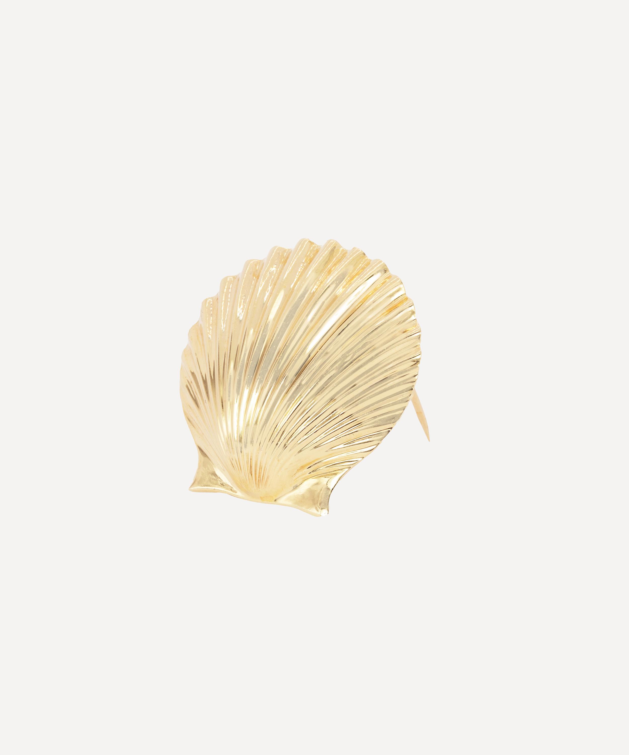 Kojis - 14ct Gold Vintage Shell Brooch image number 1