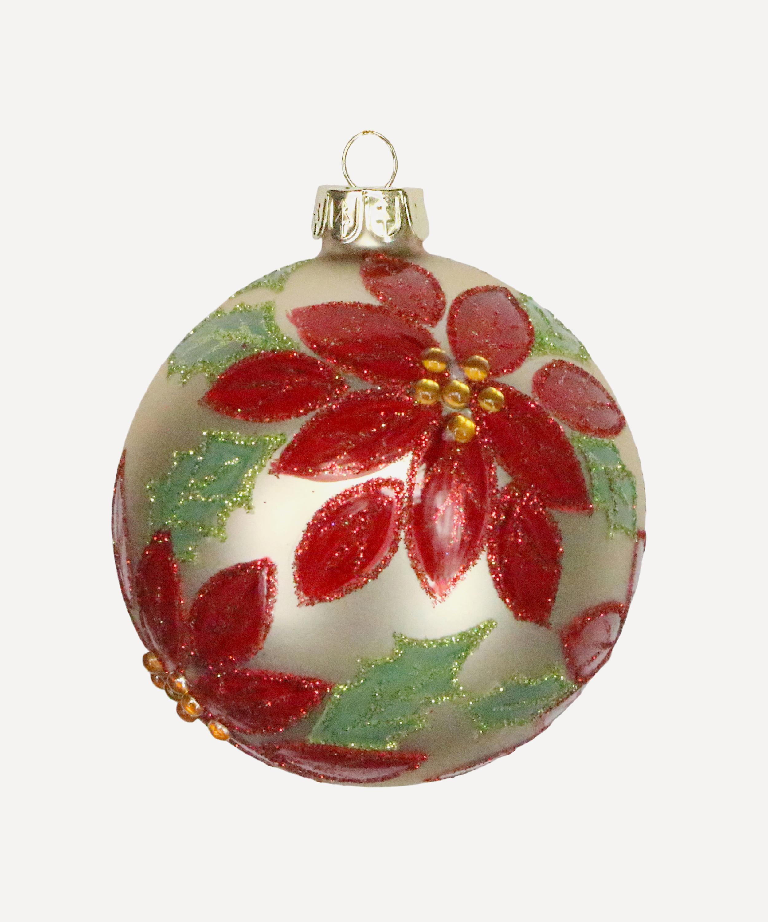 Christmas - Glittering Poinsettia Ornament image number 0