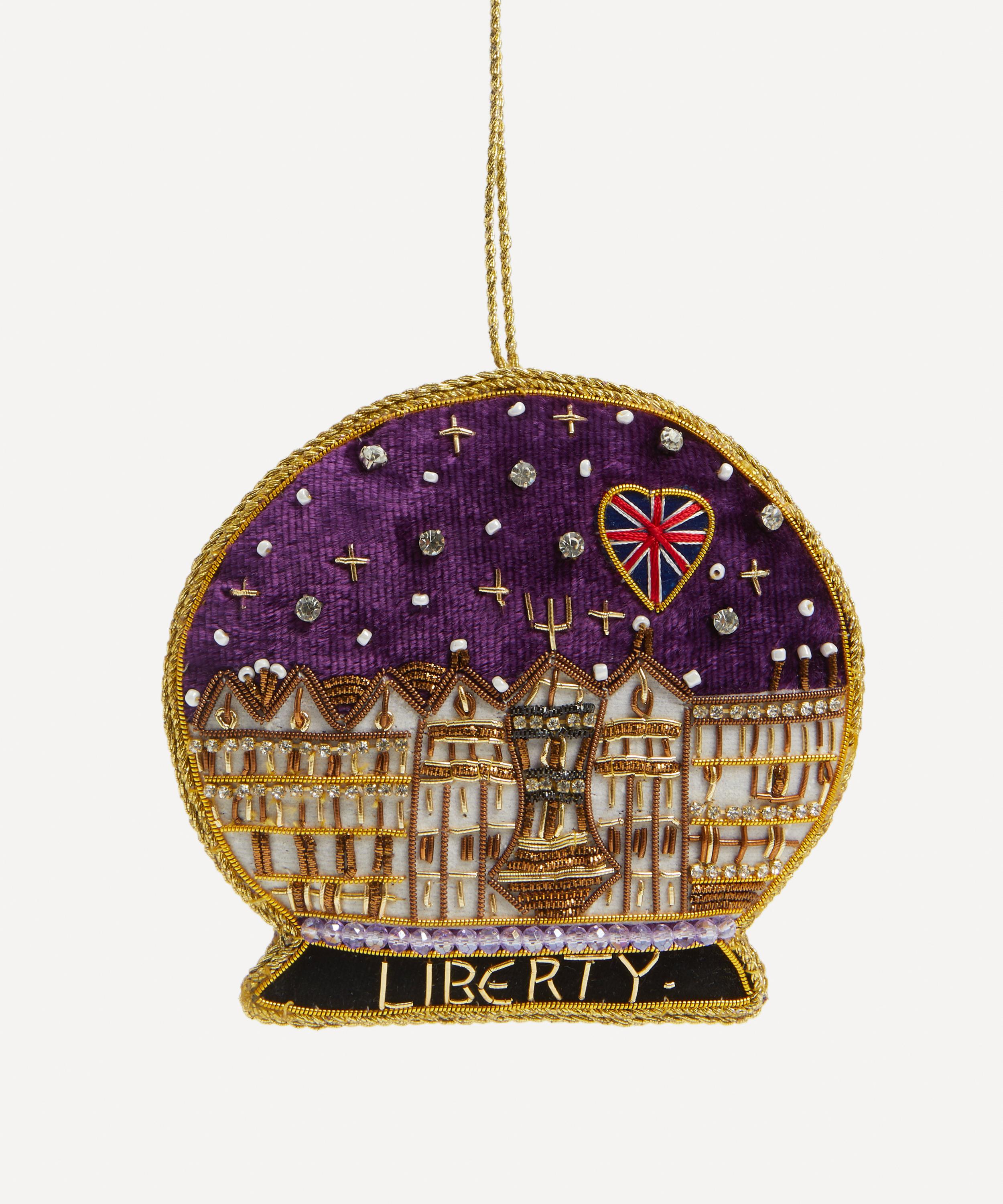 Christmas - Embroidered Liberty Snow Globe Tree Decoration image number 0