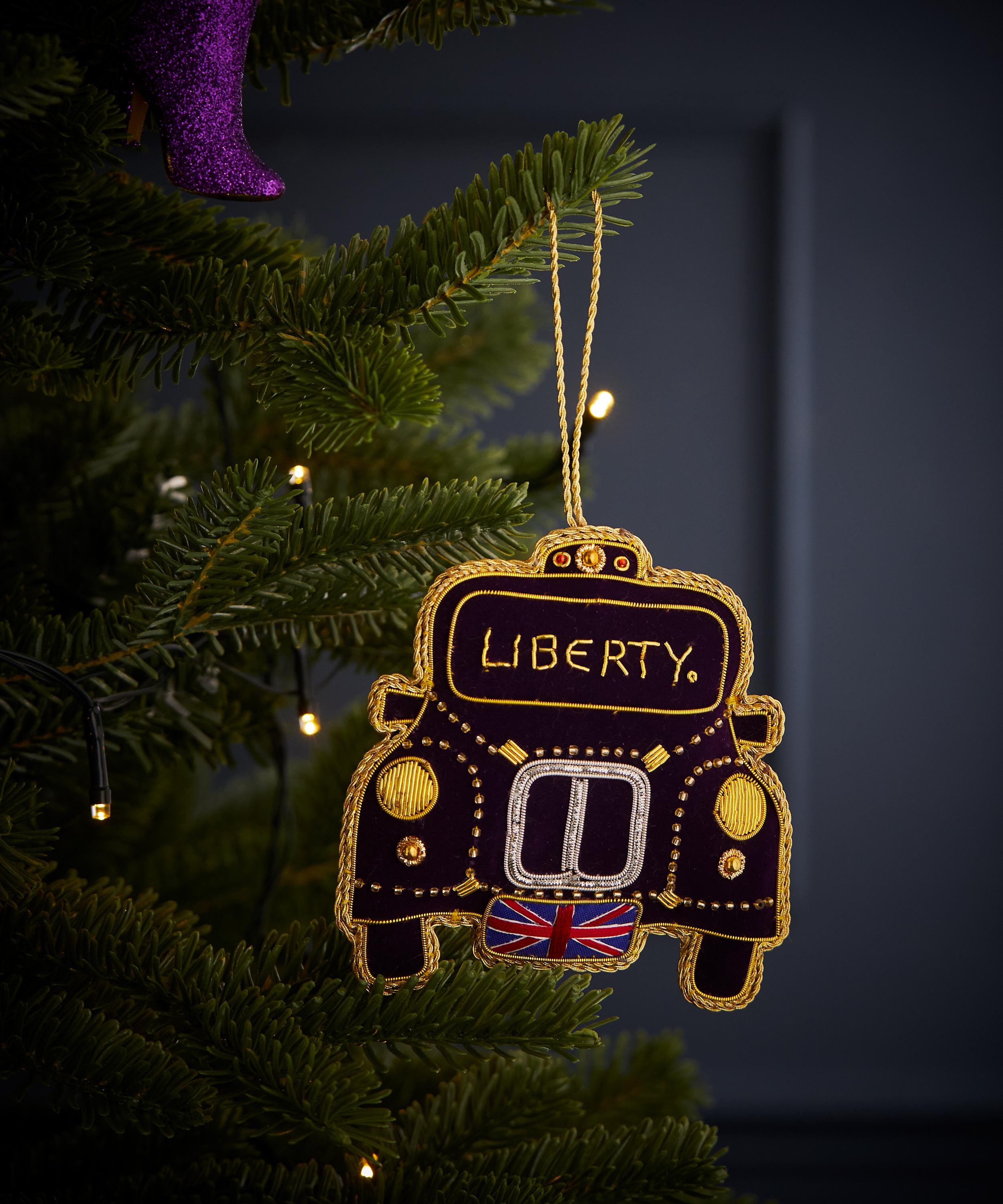 Christmas - Embroidered Liberty Taxi Tree Decoration image number 1