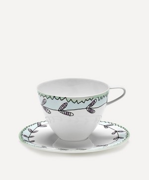 Serax - x Marni Blossom Milk Midnight Flowers Cappuccino Cup and Saucer image number 0