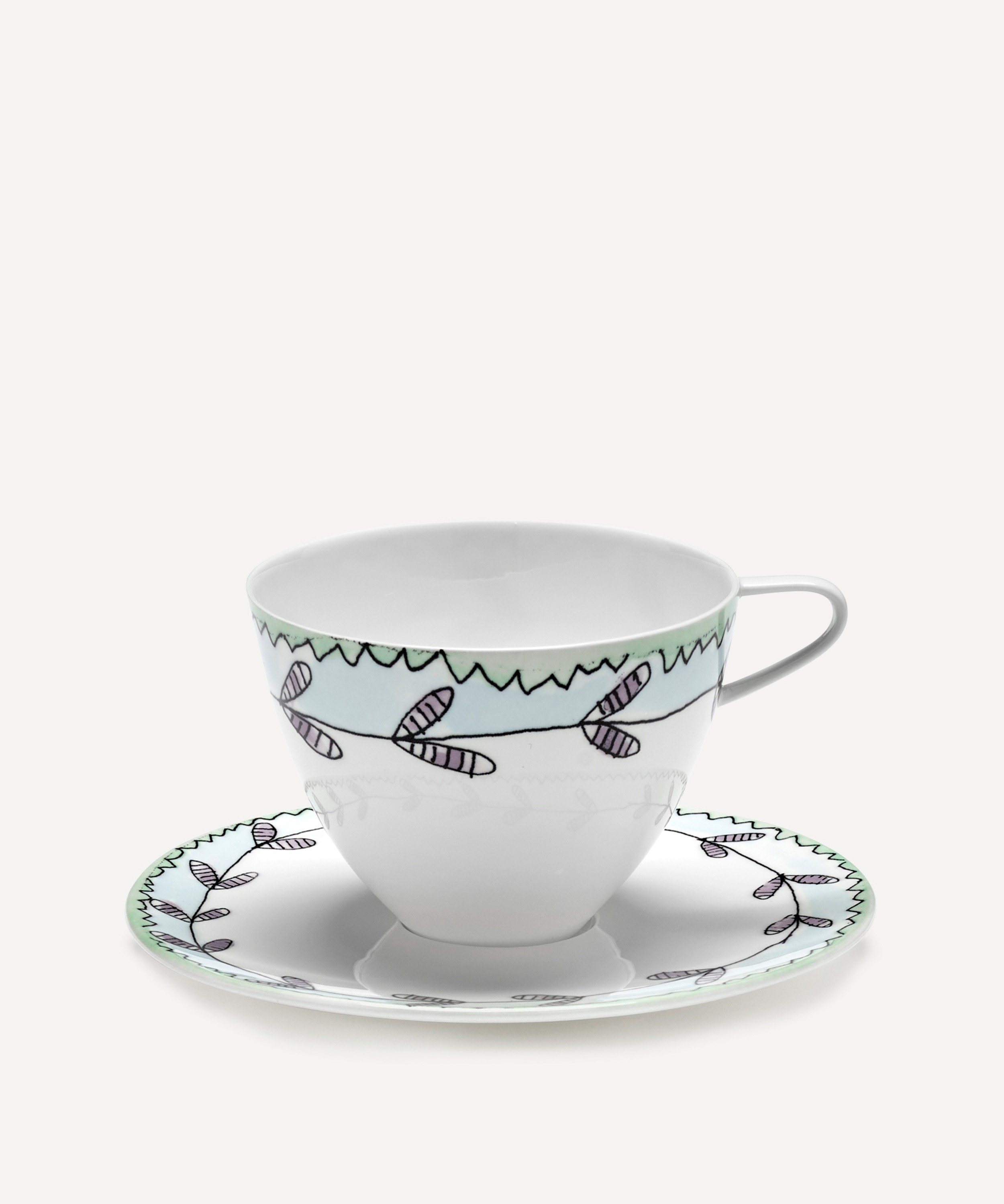 X Marni Anemone Milk Set Of 2 Cappuccino Cups And Saucers in Multicoloured  - Serax