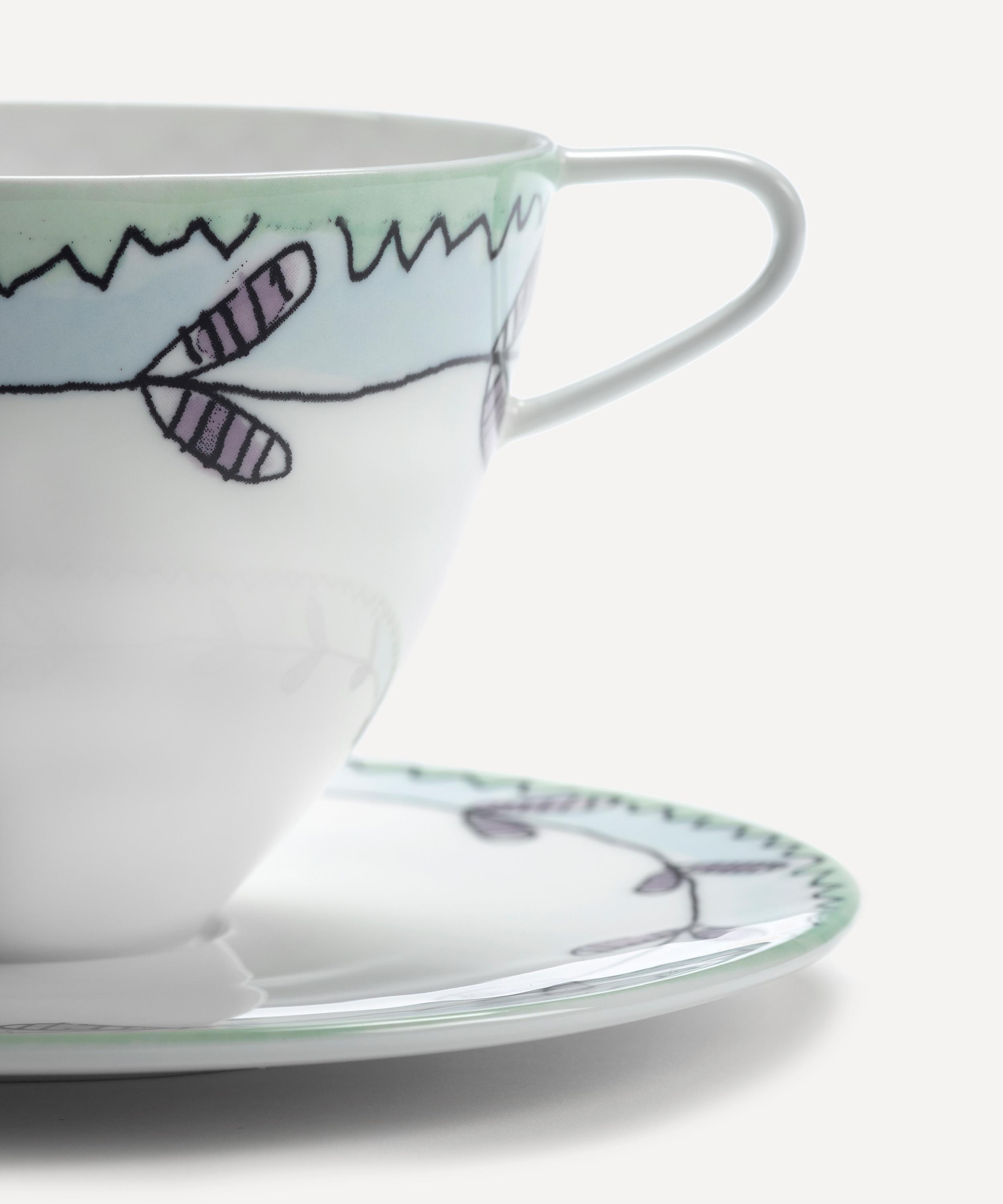 Serax - x Marni Blossom Milk Midnight Flowers Cappuccino Cup and Saucer image number 1