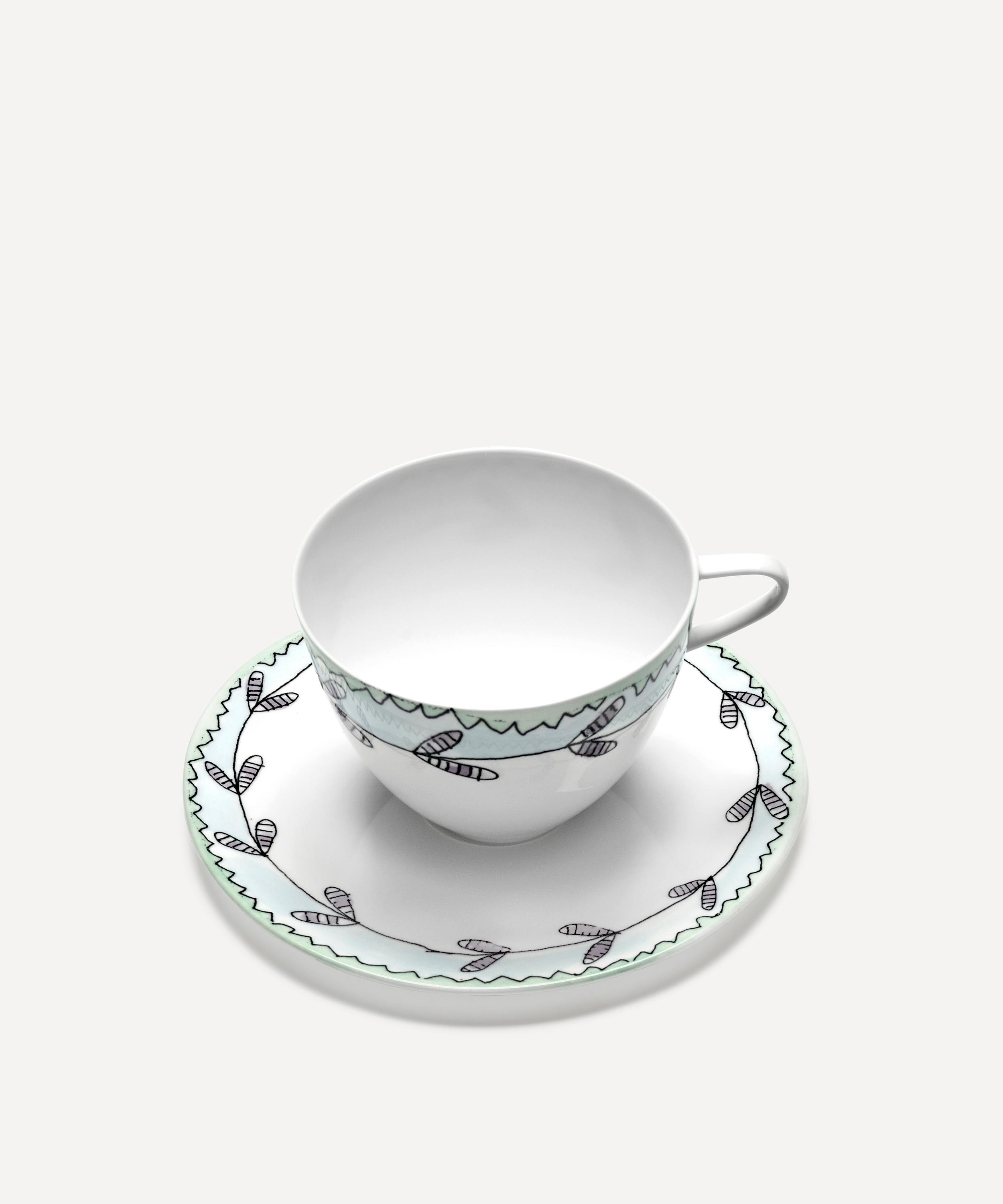 X Marni Anemone Milk Set Of 2 Cappuccino Cups And Saucers in Multicoloured  - Serax