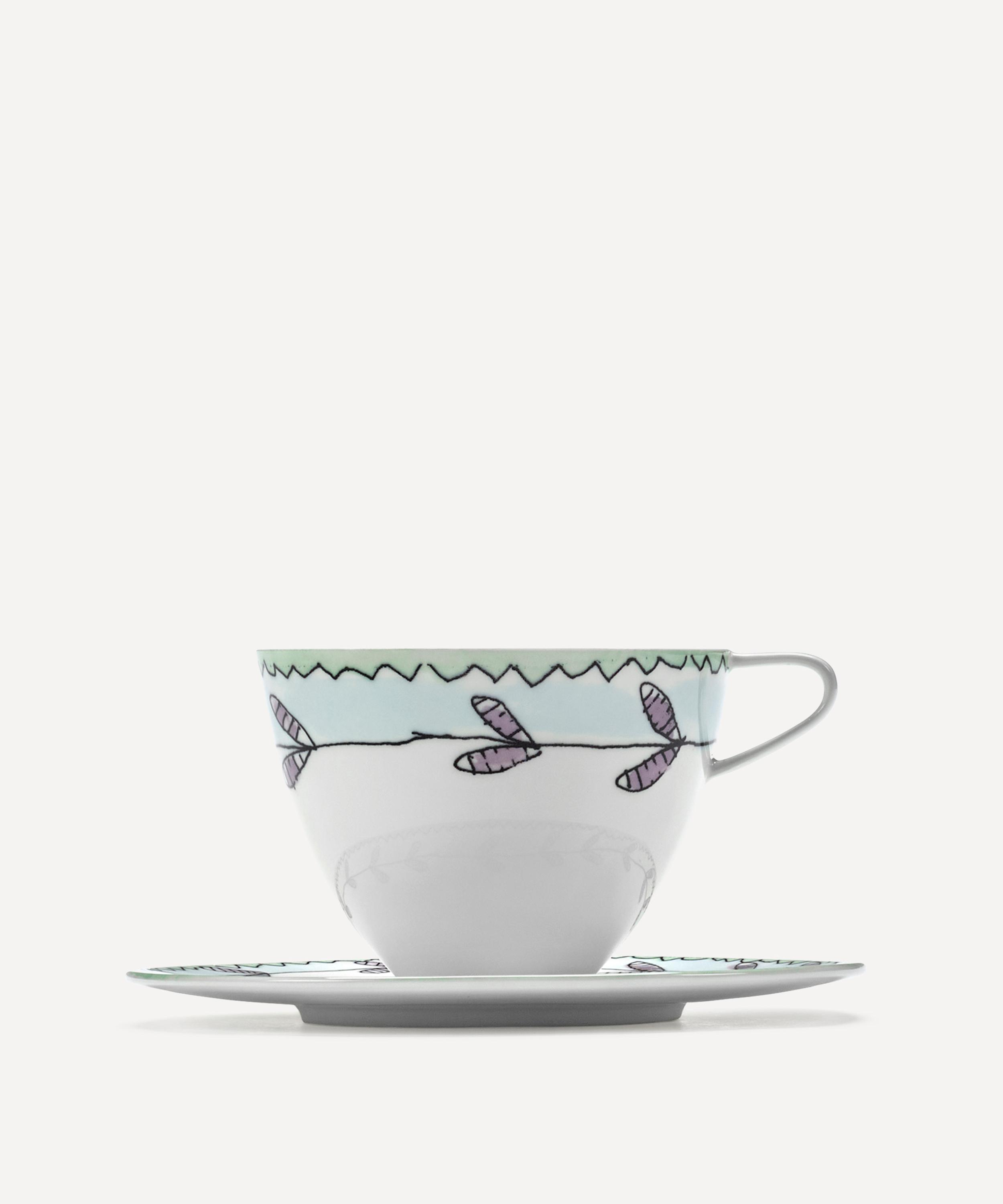 Serax - x Marni Blossom Milk Midnight Flowers Cappuccino Cup and Saucer image number 3