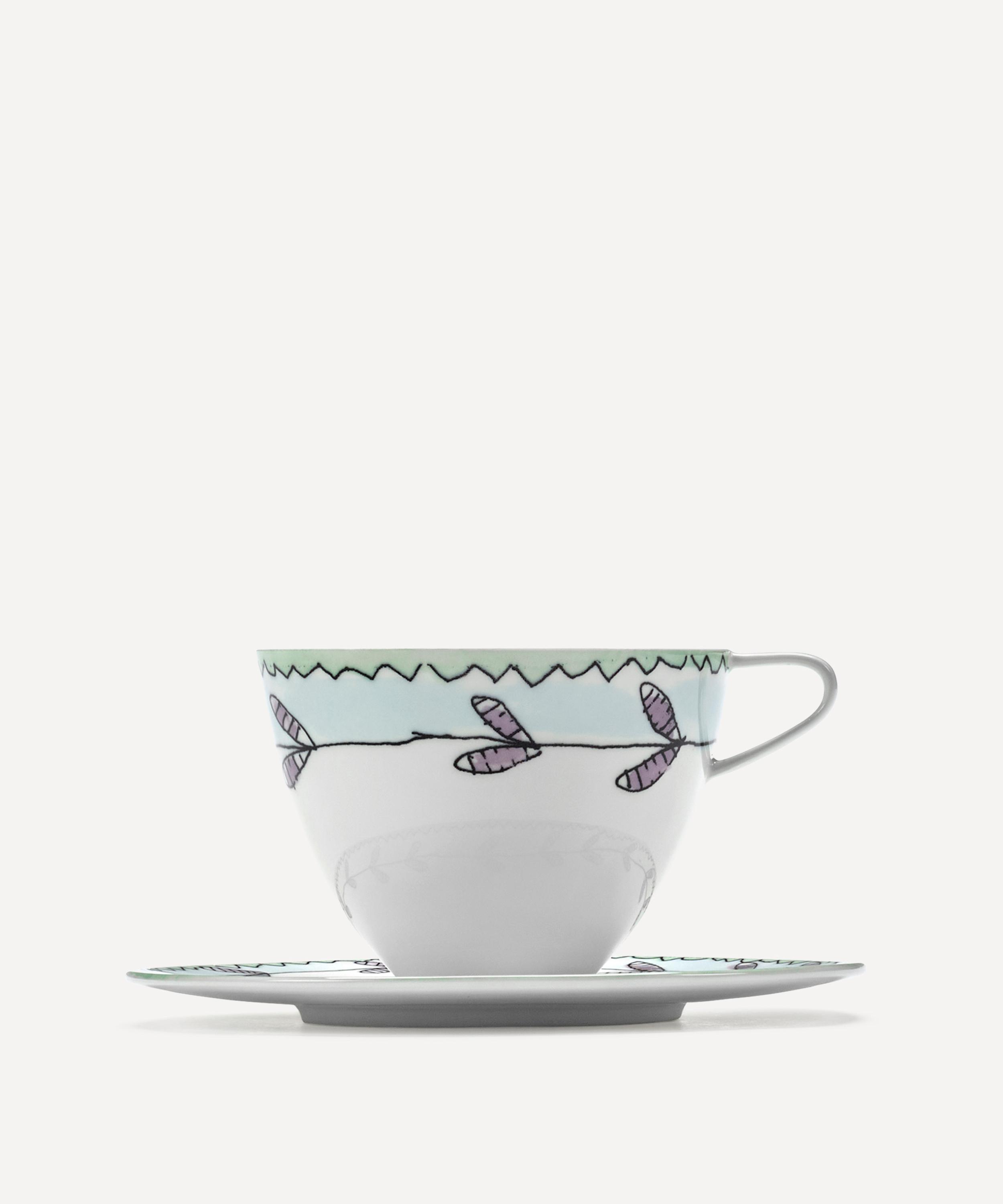 x Marni Anemone Milk set of 2 cappuccino cups and saucers in multicoloured  - Serax