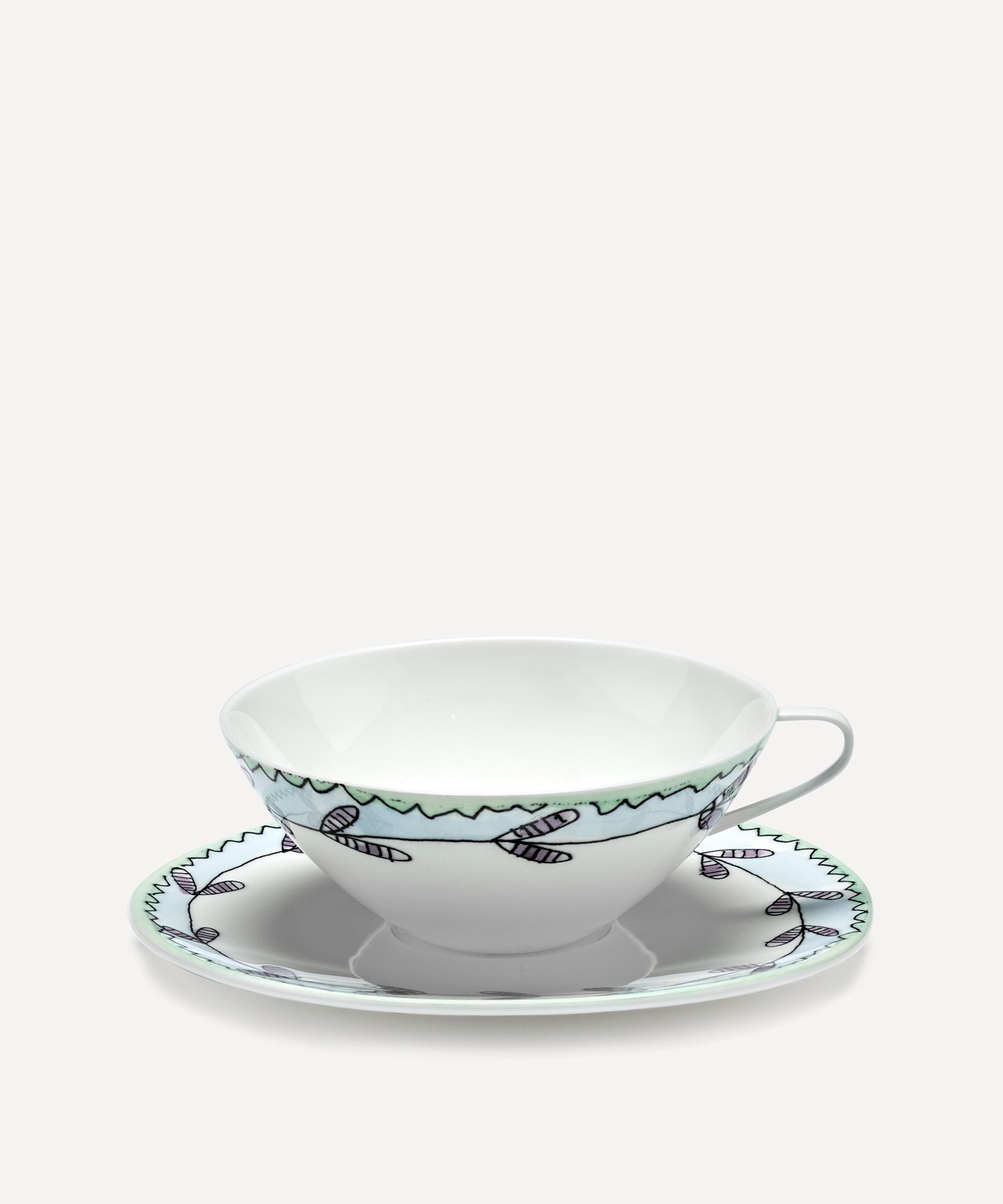 X Marni Blossom Milk Set Of 2 Cappuccino Cups And Saucers in Multicoloured  - Serax