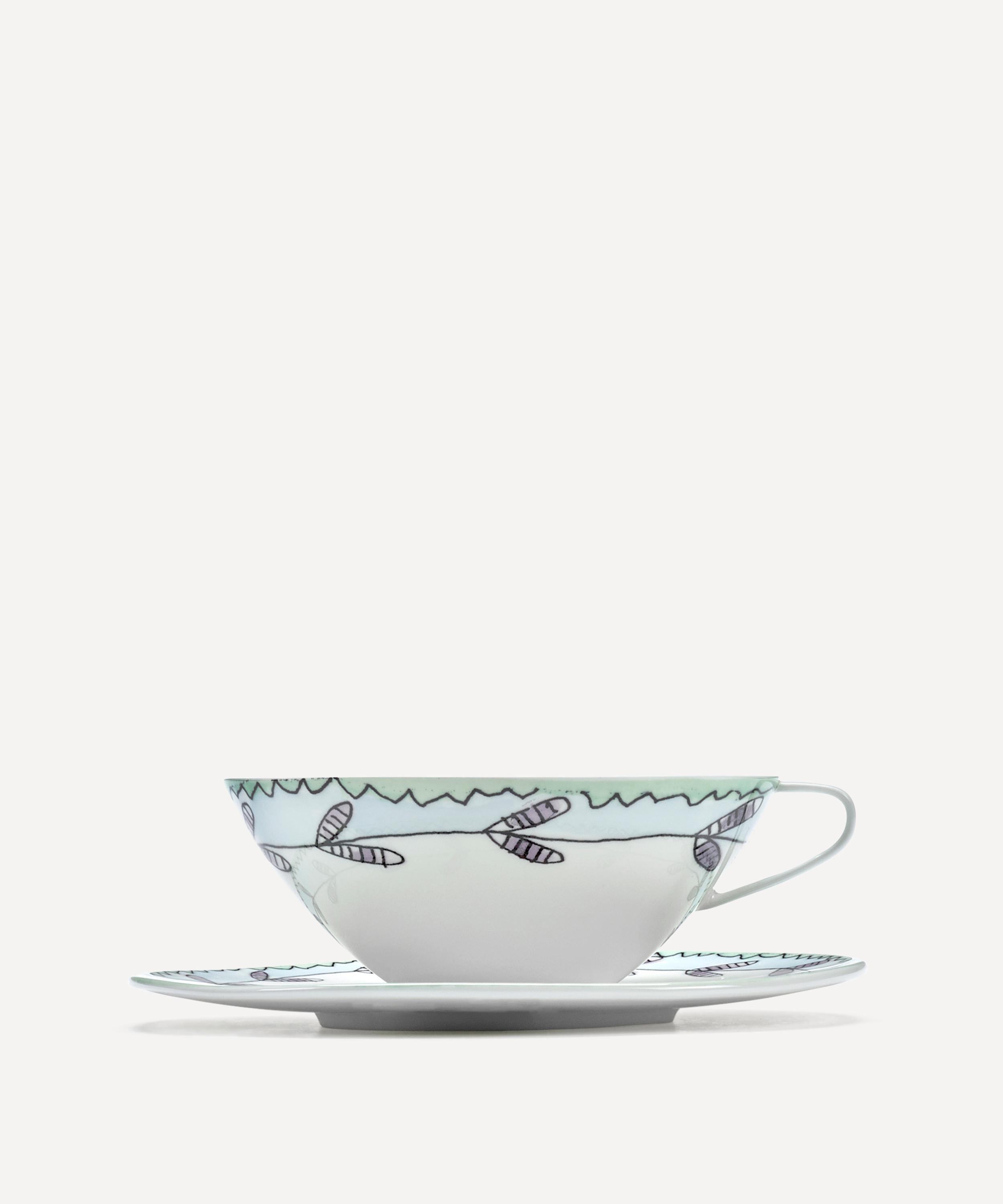 X Marni Blossom Milk Set Of 2 Cappuccino Cups And Saucers in Multicoloured  - Serax