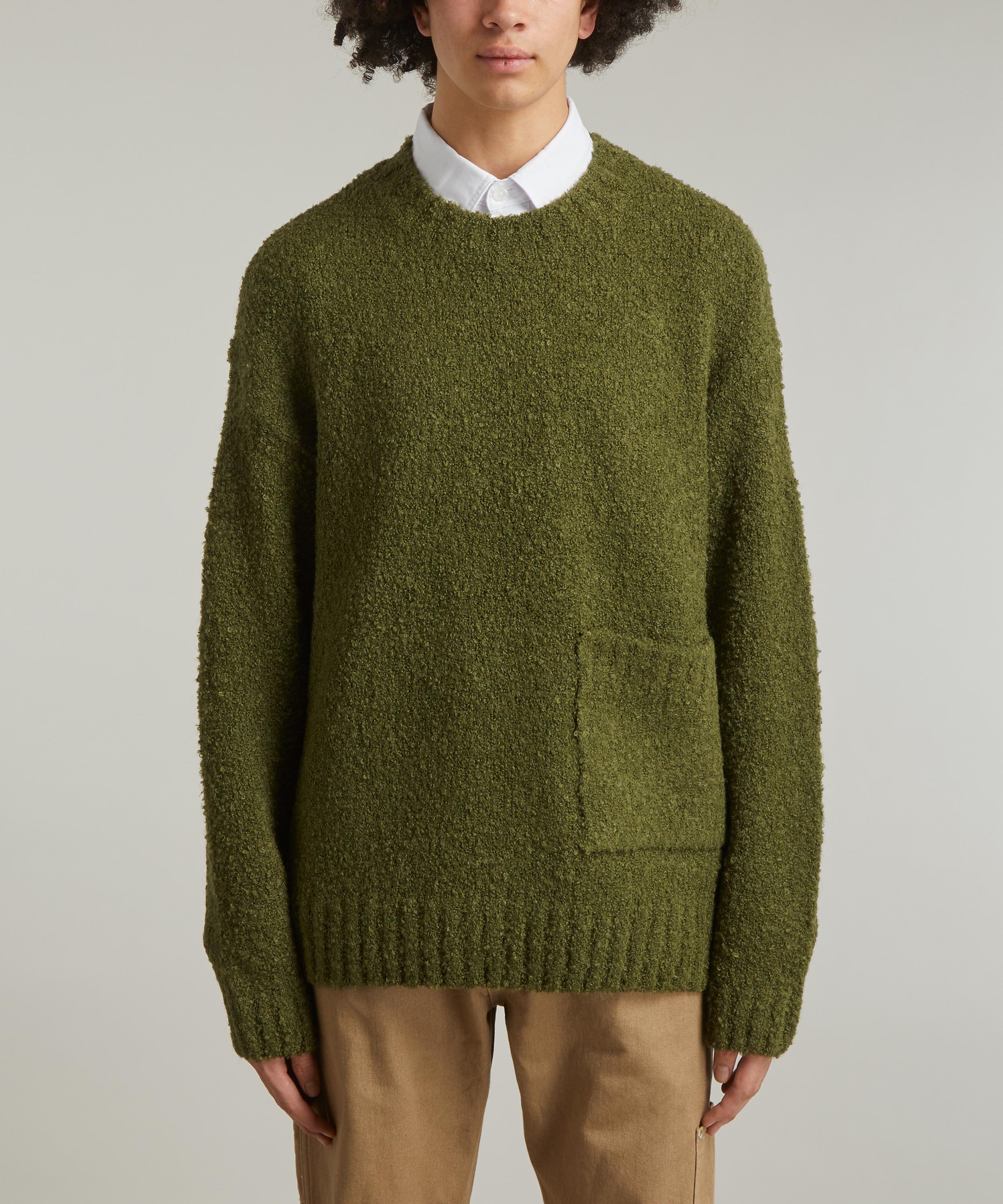 Boxy Boucle Knit Extended Neck Jumper