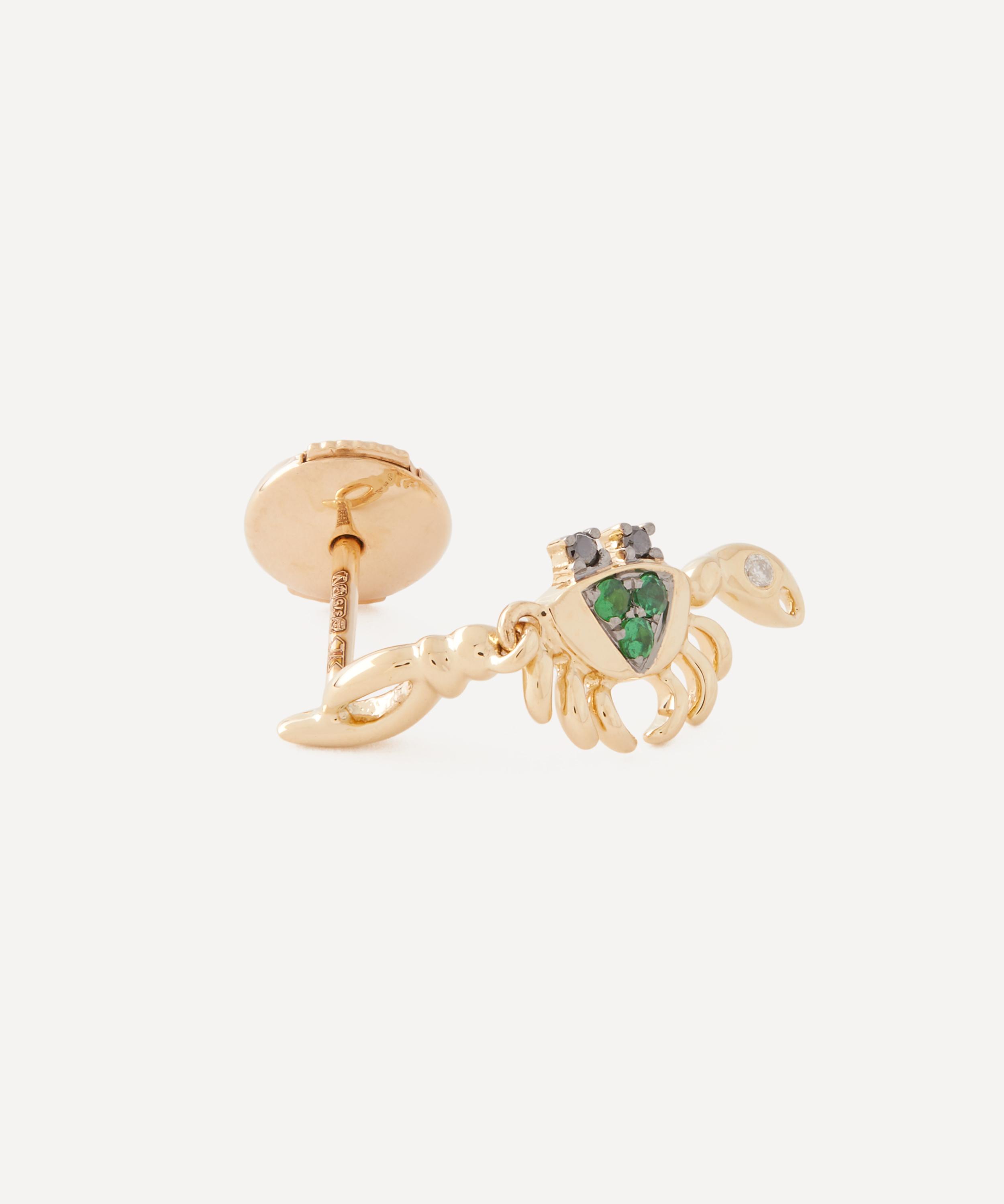 Yvonne Léon - 9ct Gold Mini Crab Tsavorite Earring image number 1