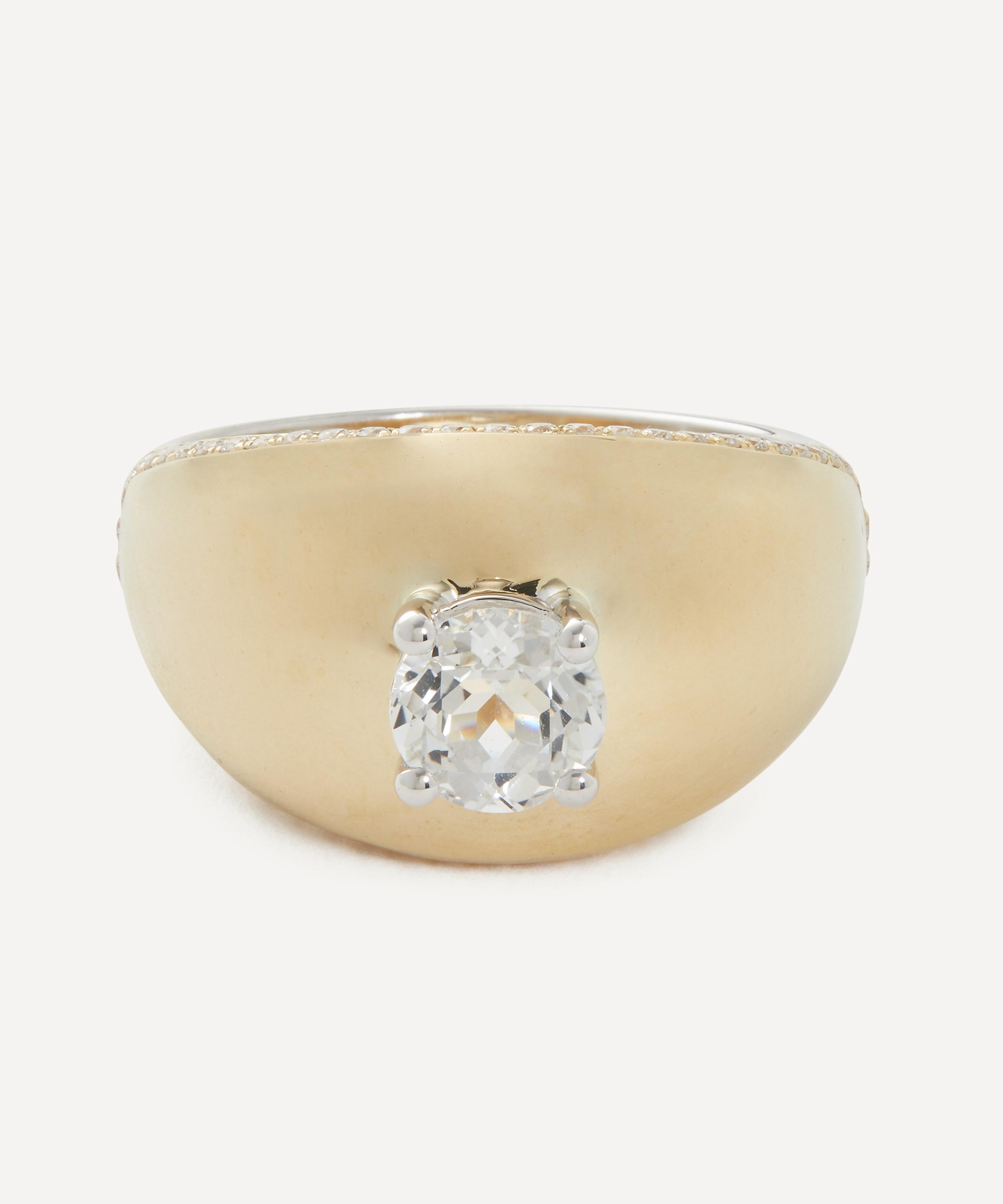 Yvonne Léon - 9ct Gold Diamond Dome Solitaire Ring