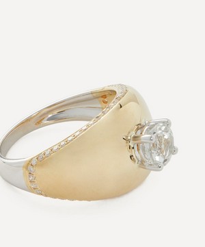 Yvonne Léon - 9ct Gold Diamond Dome Solitaire Ring image number 1
