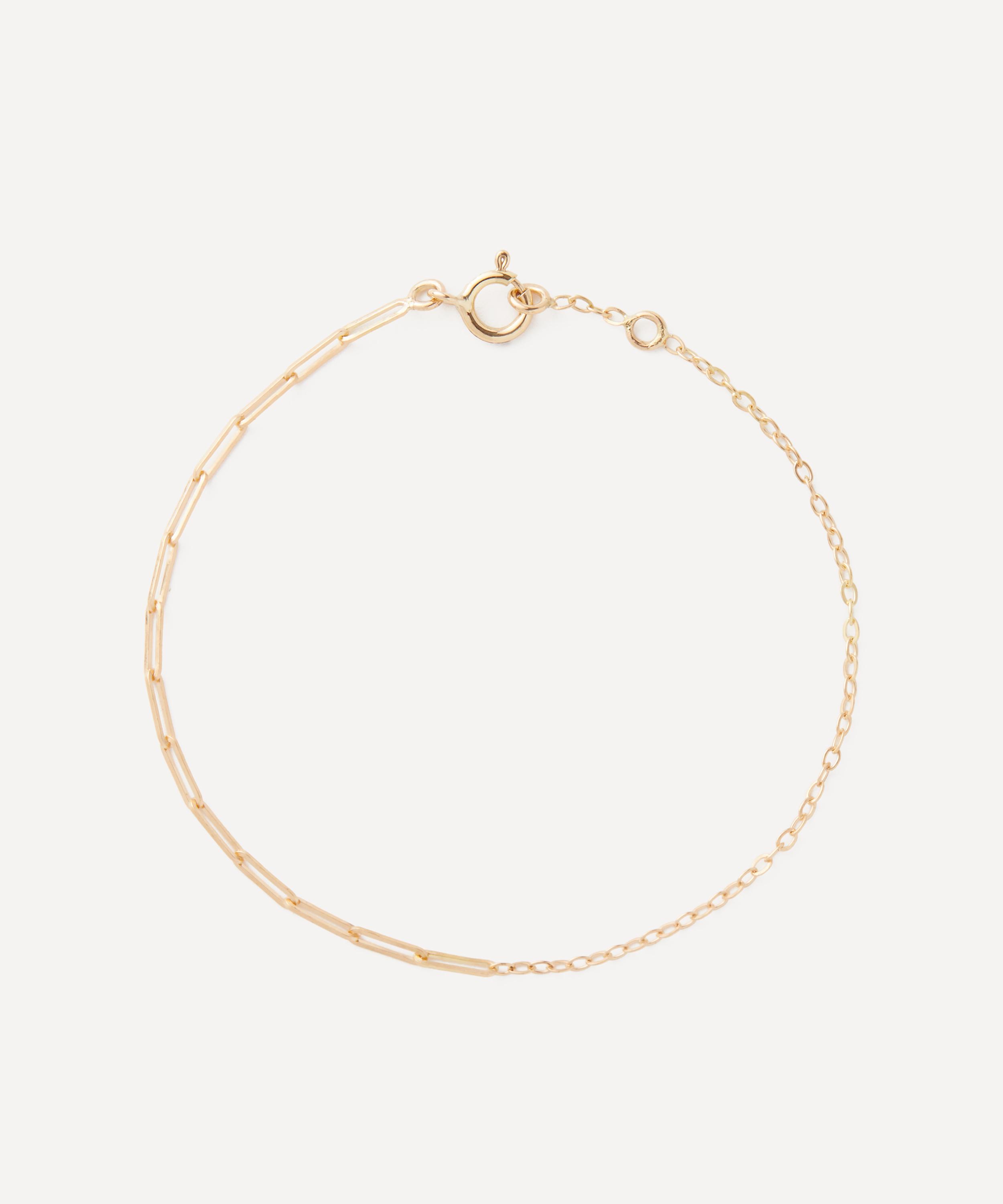 Yvonne Léon - 18ct Gold Solitaire Mix Link Bracelet image number 0