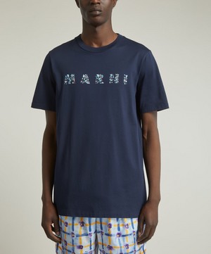 Marni - Deep Blue Patterned Marni Print T-Shirt image number 1
