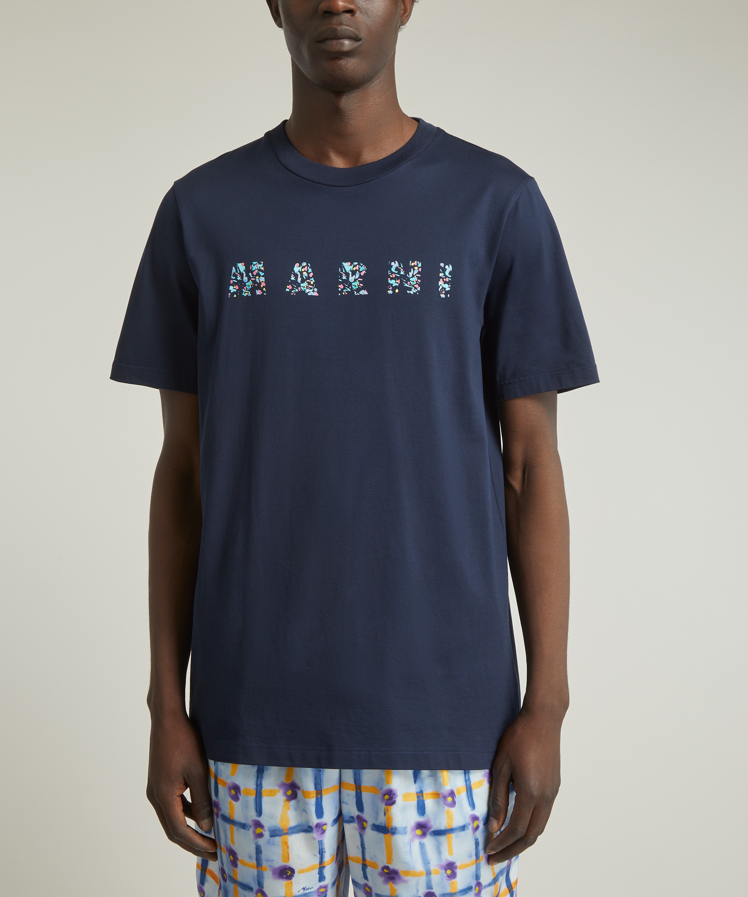 Marni - Deep Blue Patterned Marni Print T-Shirt image number 2