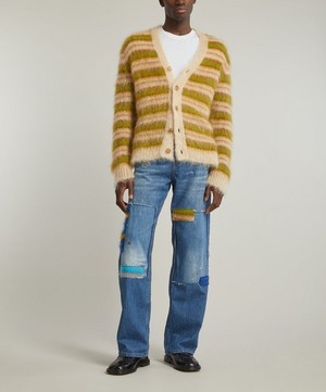 Marni - Mohair Patch Embellished Blue Jeans image number 1