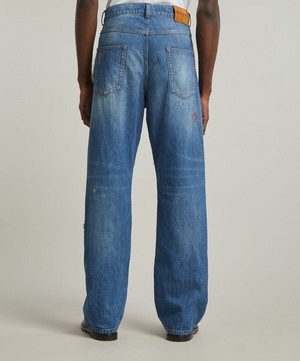 Marni - Mohair Patch Embellished Blue Jeans image number 3