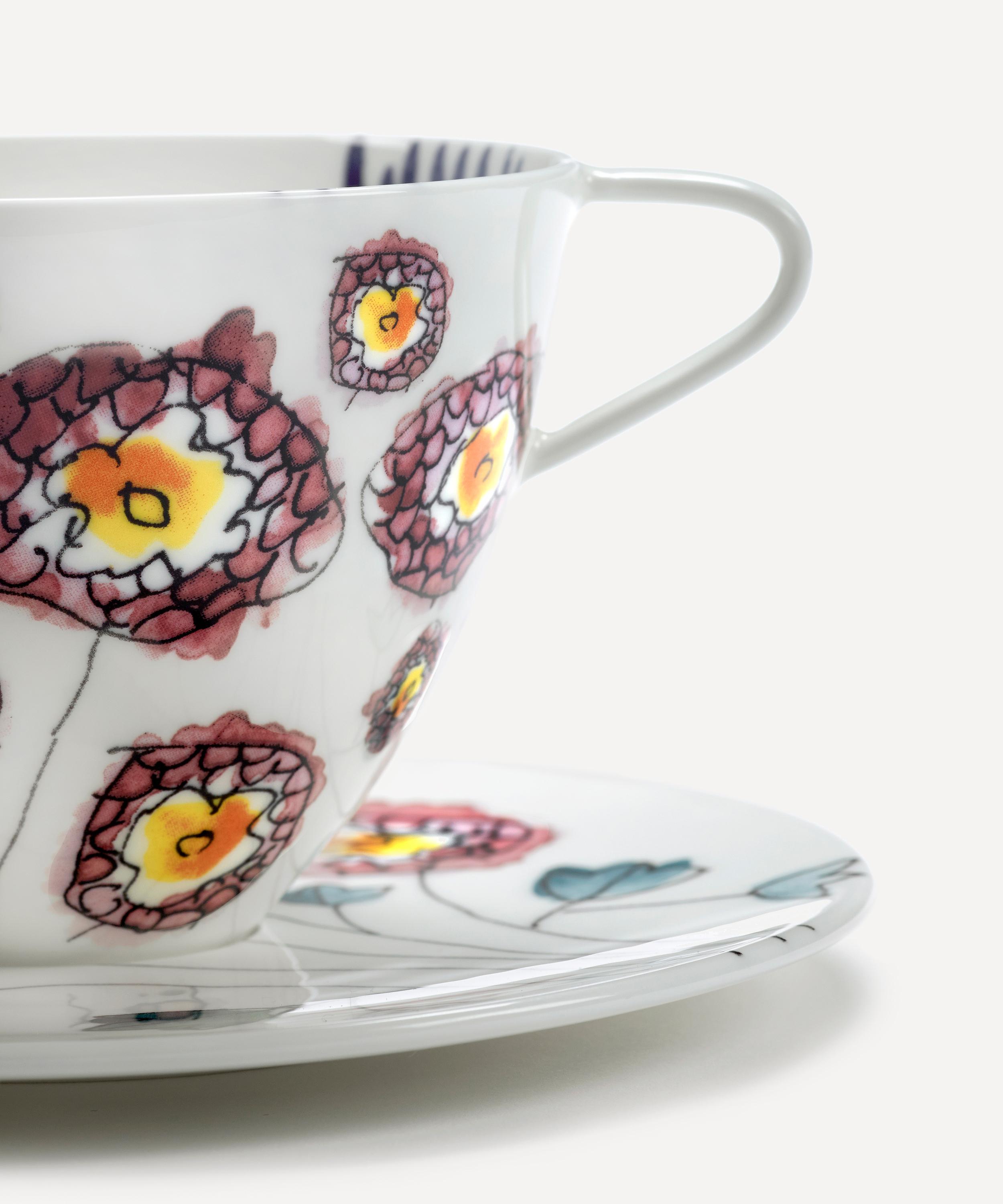Serax - x Marni Anemone Milk Midnight Flowers Cappuccino Cup and Saucer image number 1