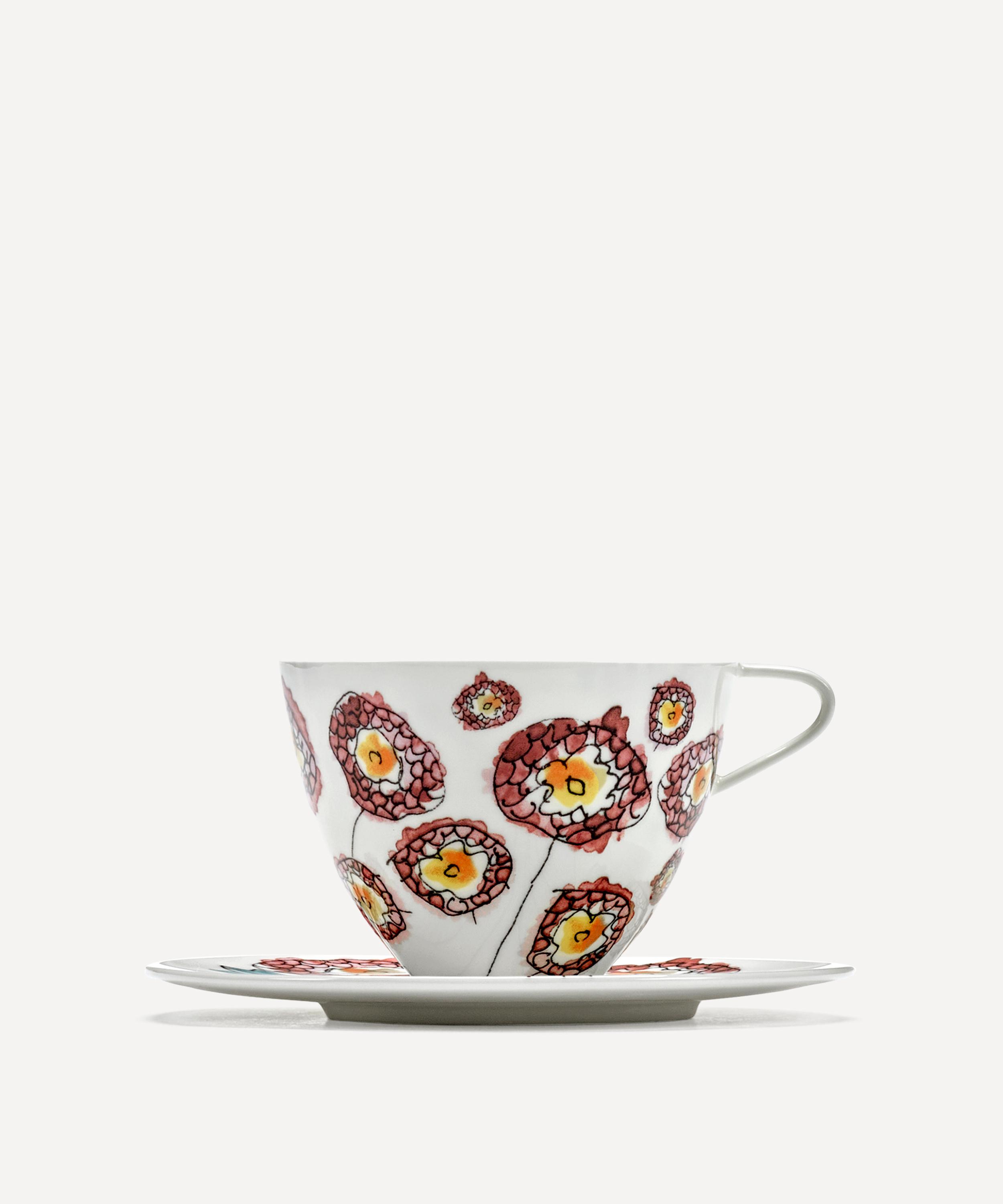 Serax - x Marni Anemone Milk Midnight Flowers Cappuccino Cup and Saucer image number 3