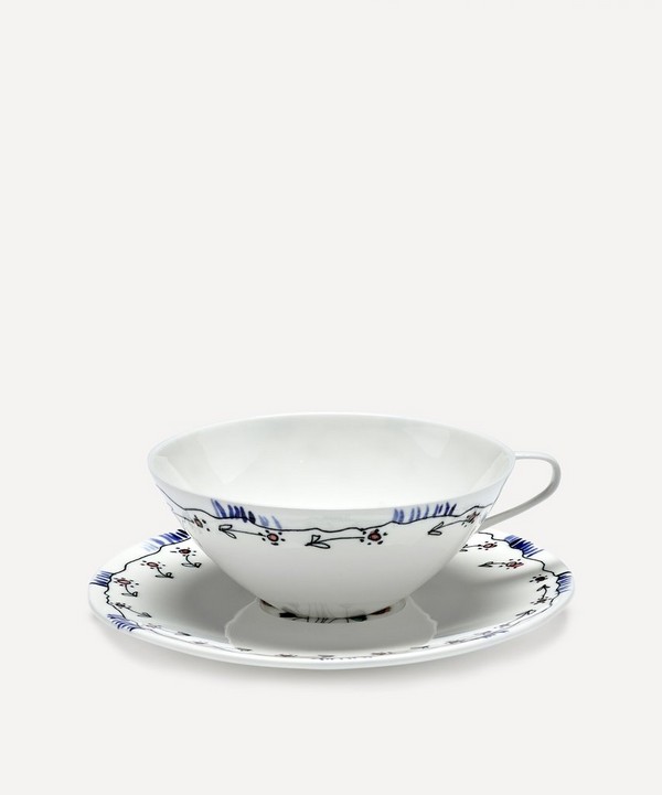 X Marni Anemone Milk Set Of 2 Cappuccino Cups And Saucers in Multicoloured  - Serax