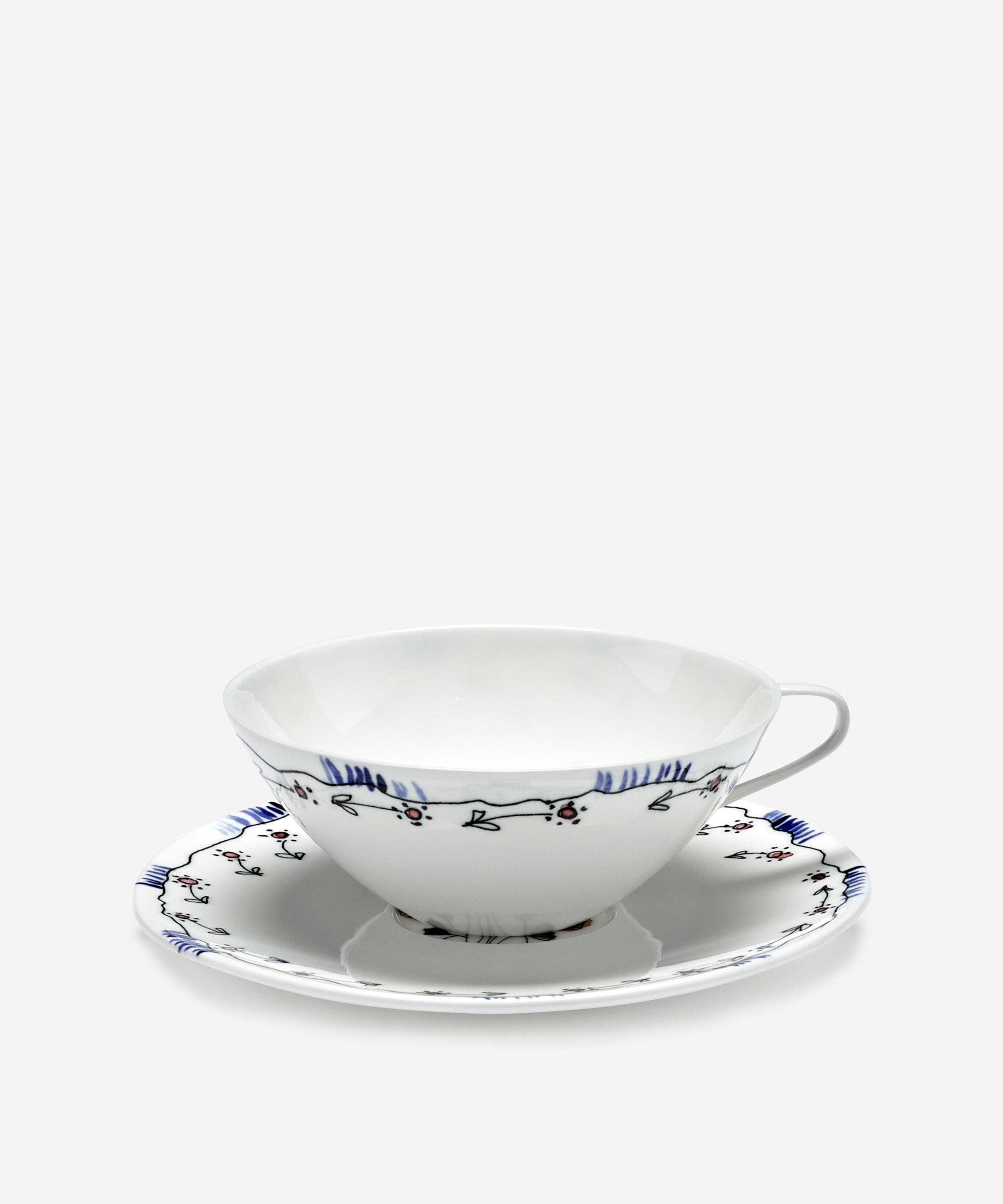 Serax - x Marni Anemone Milk Midnight Flowers Teacup and Saucer image number 0