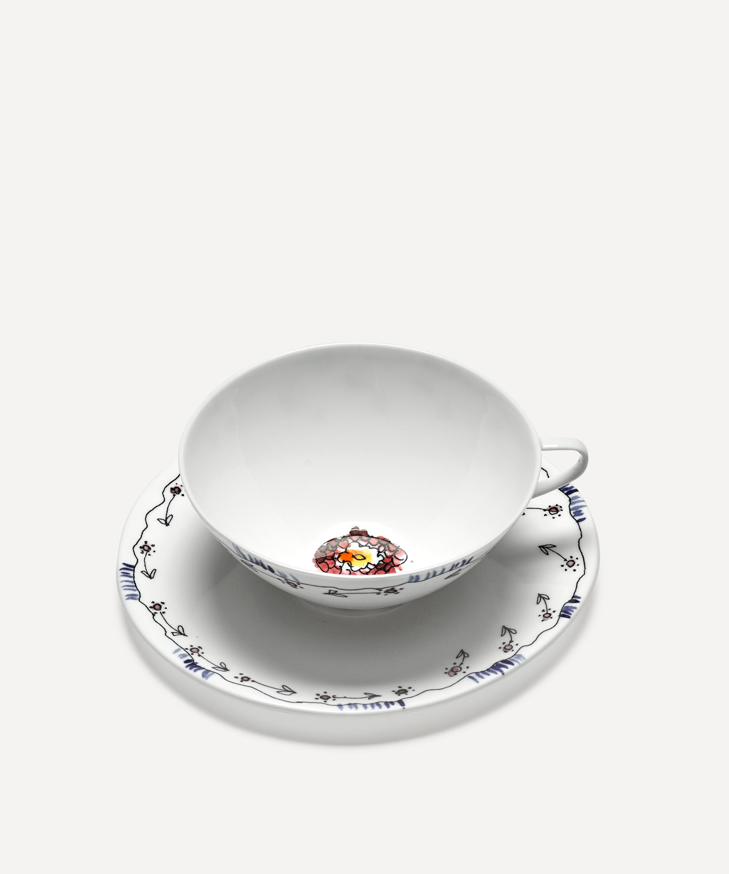 Serax - x Marni Anemone Milk Midnight Flowers Teacup and Saucer image number 2