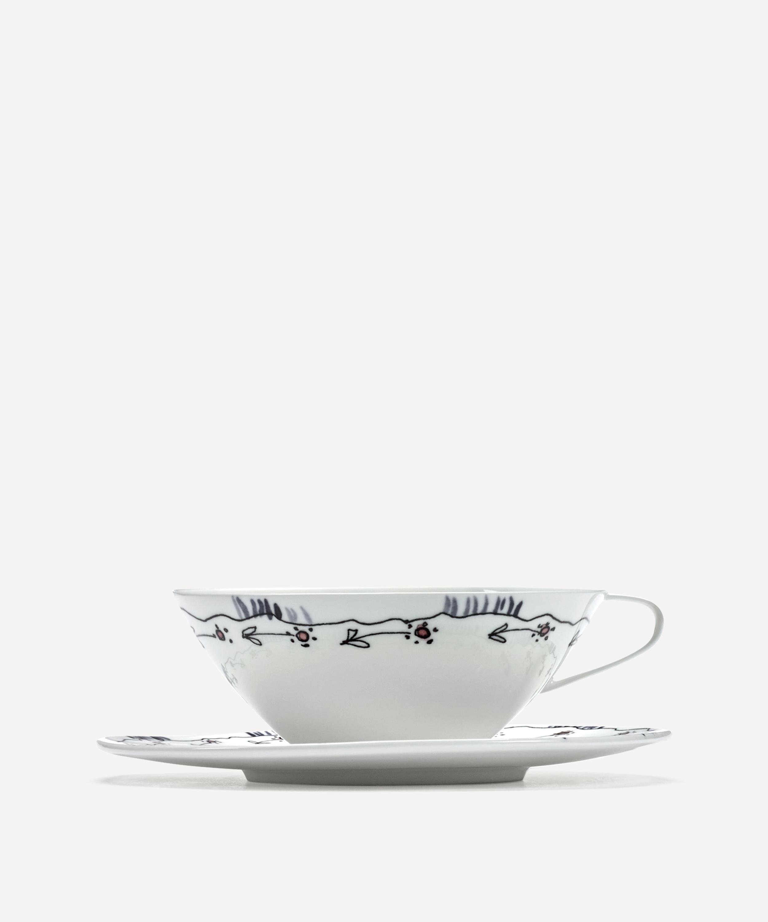 X Marni Anemone Milk Set Of 2 Cappuccino Cups And Saucers in Multicoloured  - Serax