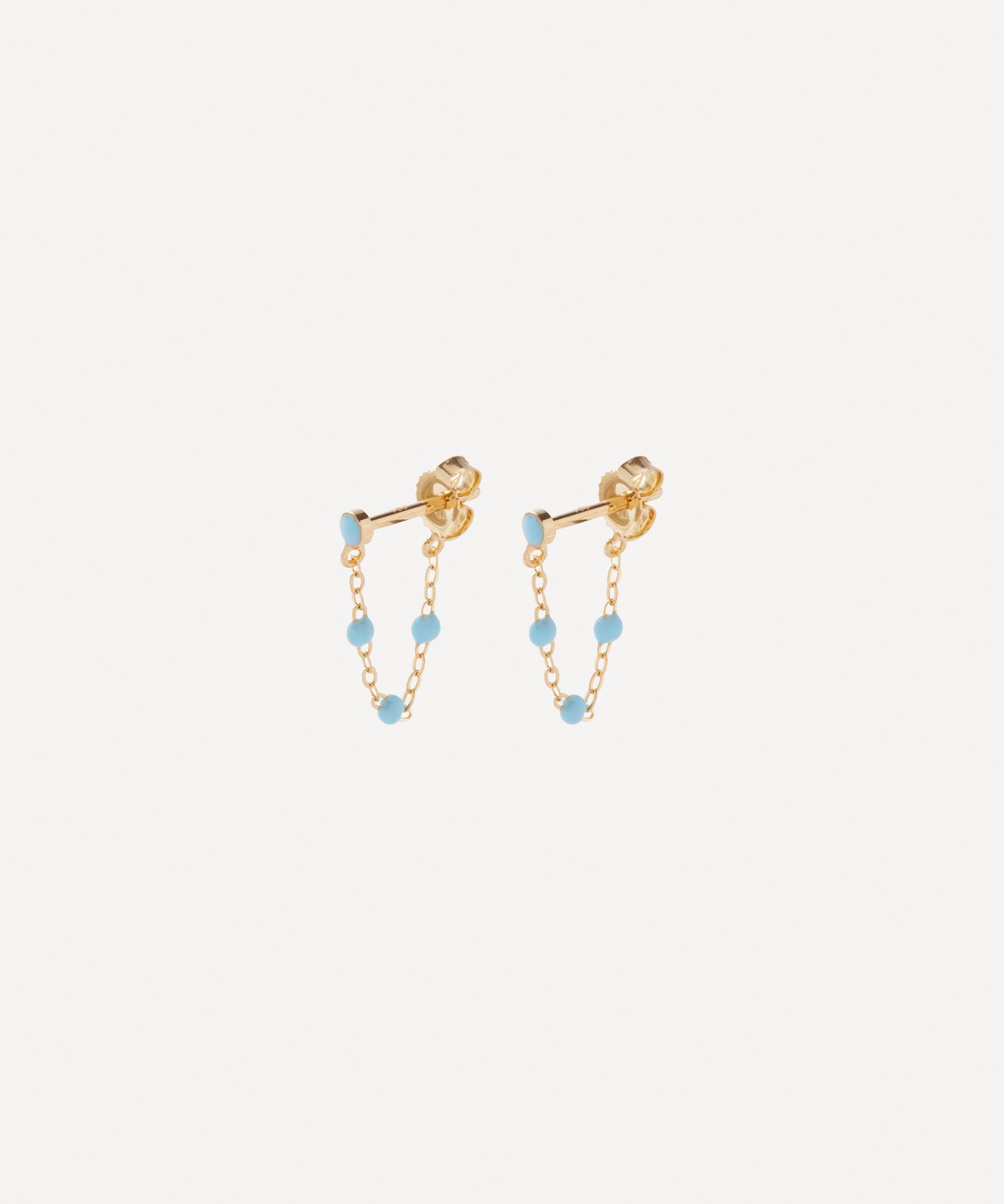 Gigi Clozeau - 18ct Gold Classic Gigi Resin Bead Stud Earrings image number 0