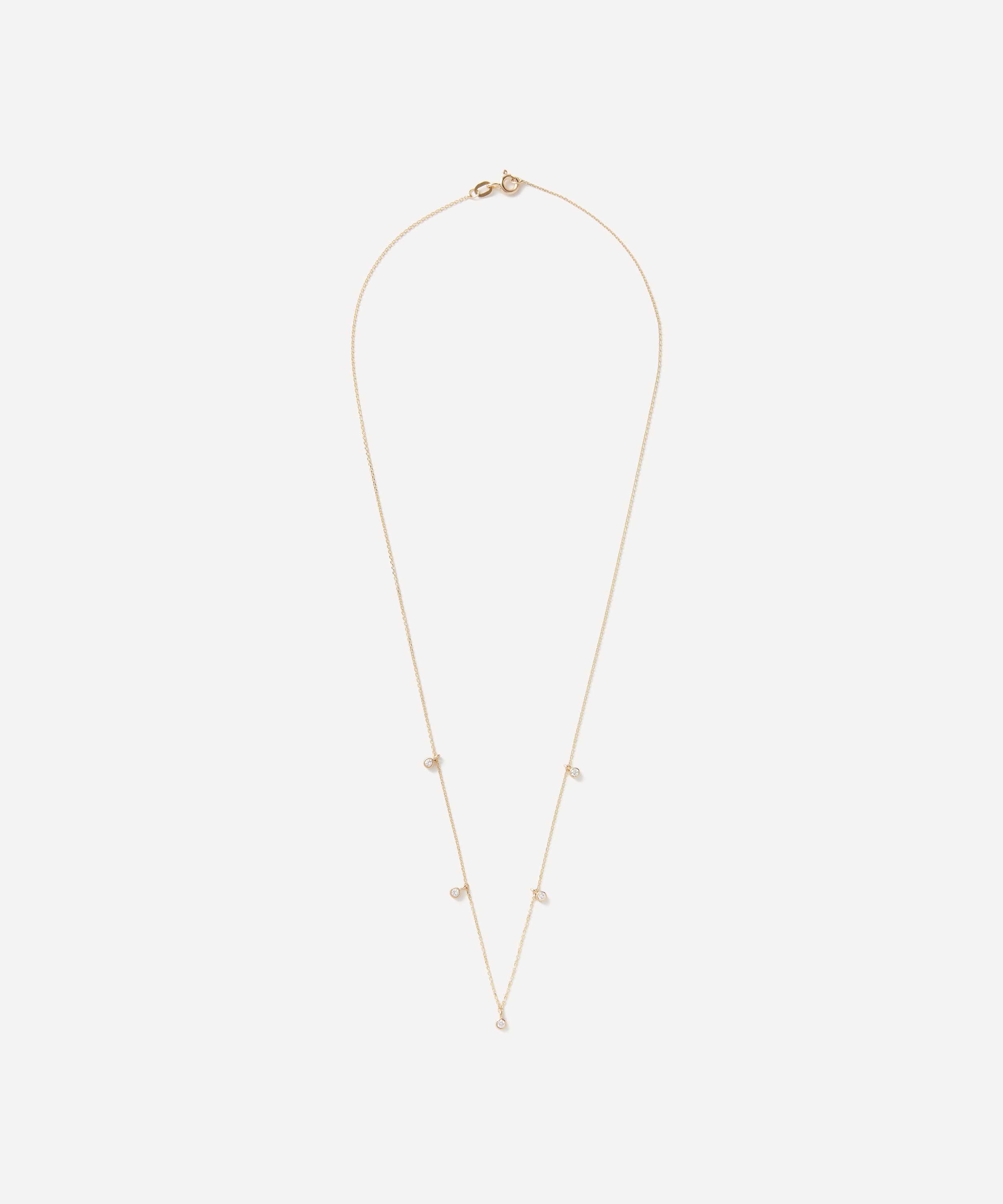 AURUM + GREY - 9ct Gold Forever Diamond Station Necklace image number 0