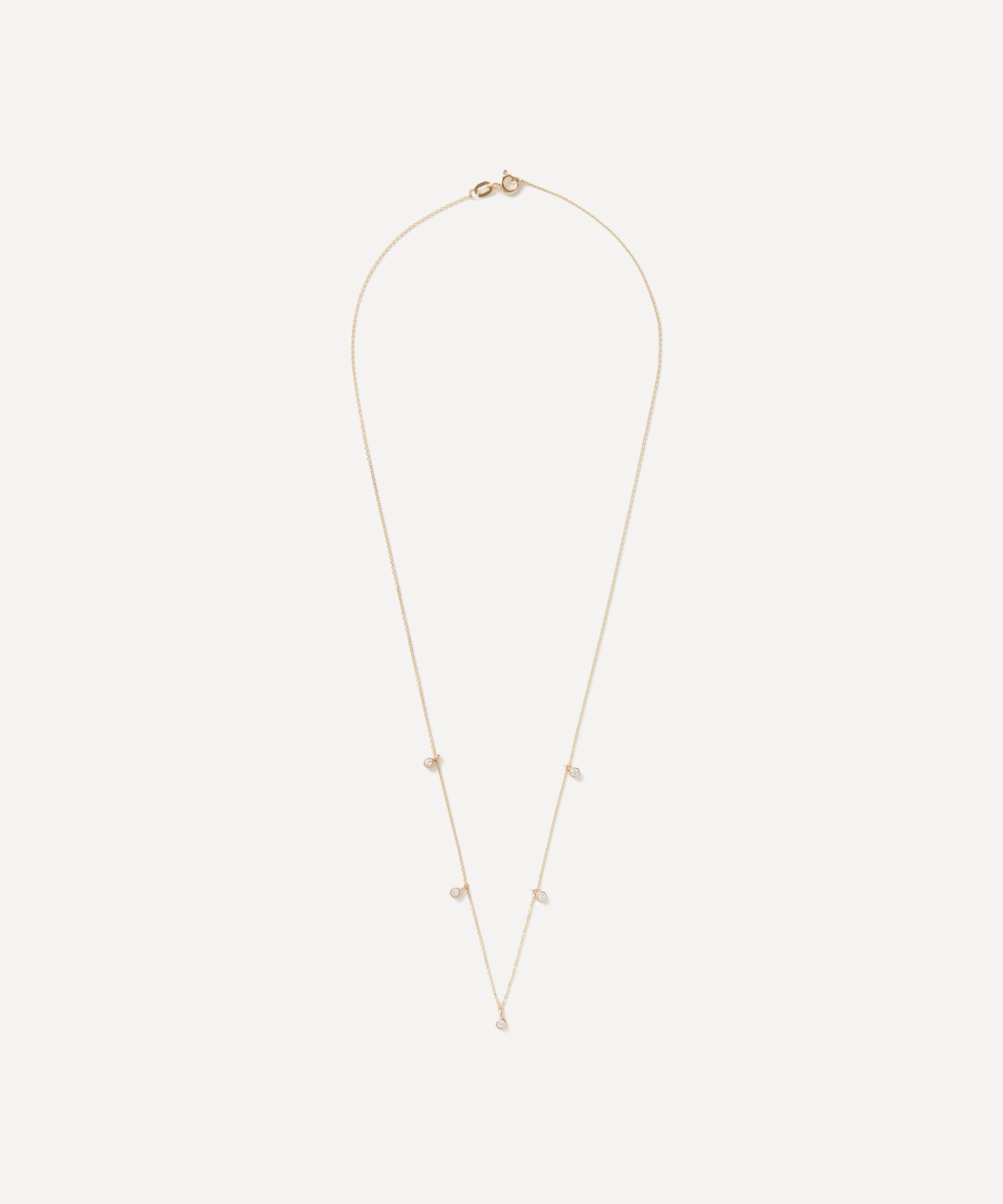 AURUM + GREY - 9ct Gold Forever Diamond Station Necklace image number 0