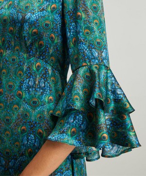 Liberty - Peacock Manor Silk Satin Gala Dress image number 4
