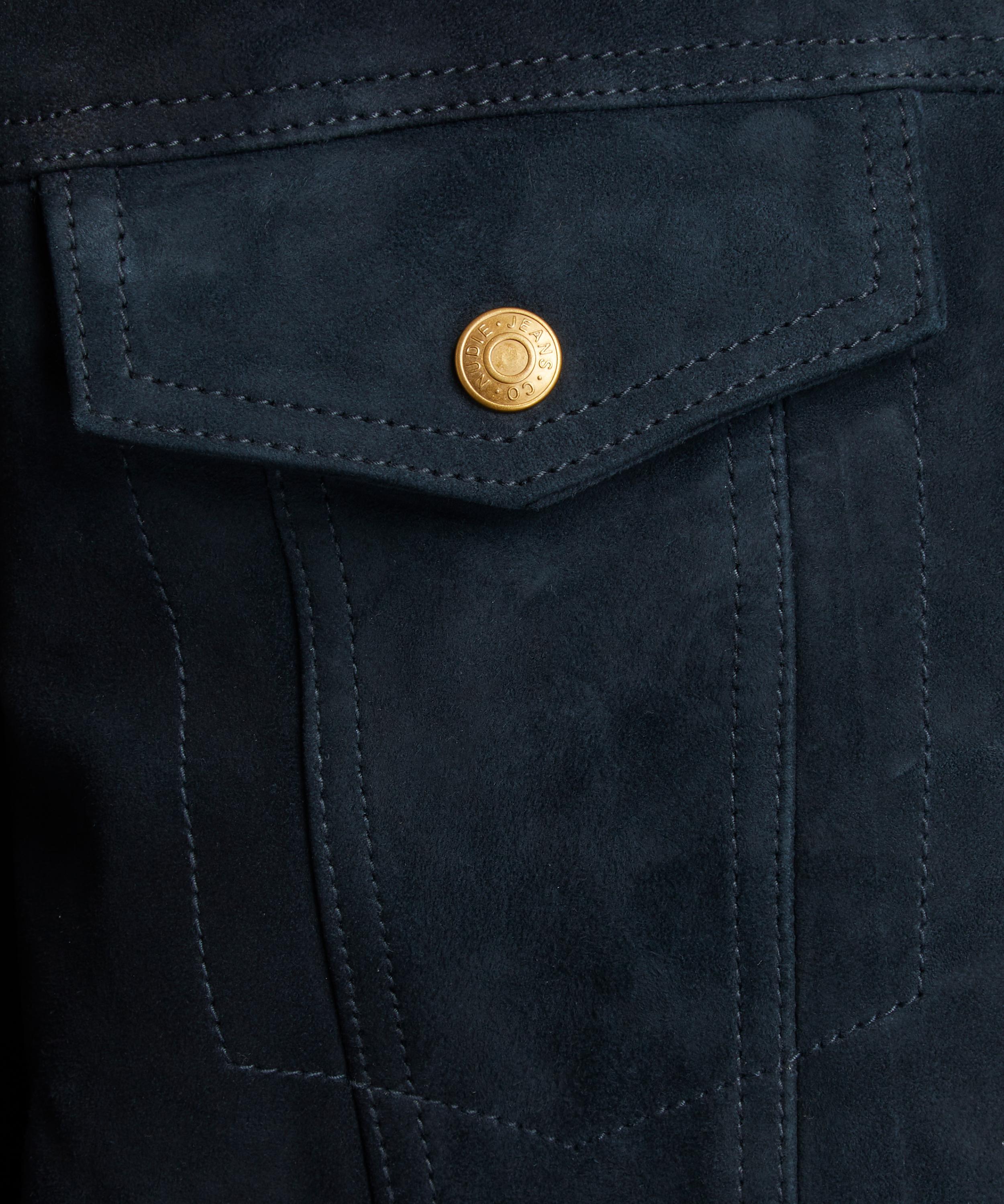 Nudie Jeans - Robby Nuback Navy Suede Jacket image number 4