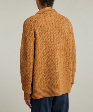 King & Tuckfield - Textured Merino Wool Open-Neck Jumper image number 3