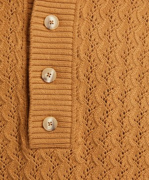 King & Tuckfield - Textured Merino Wool Open-Neck Jumper image number 4