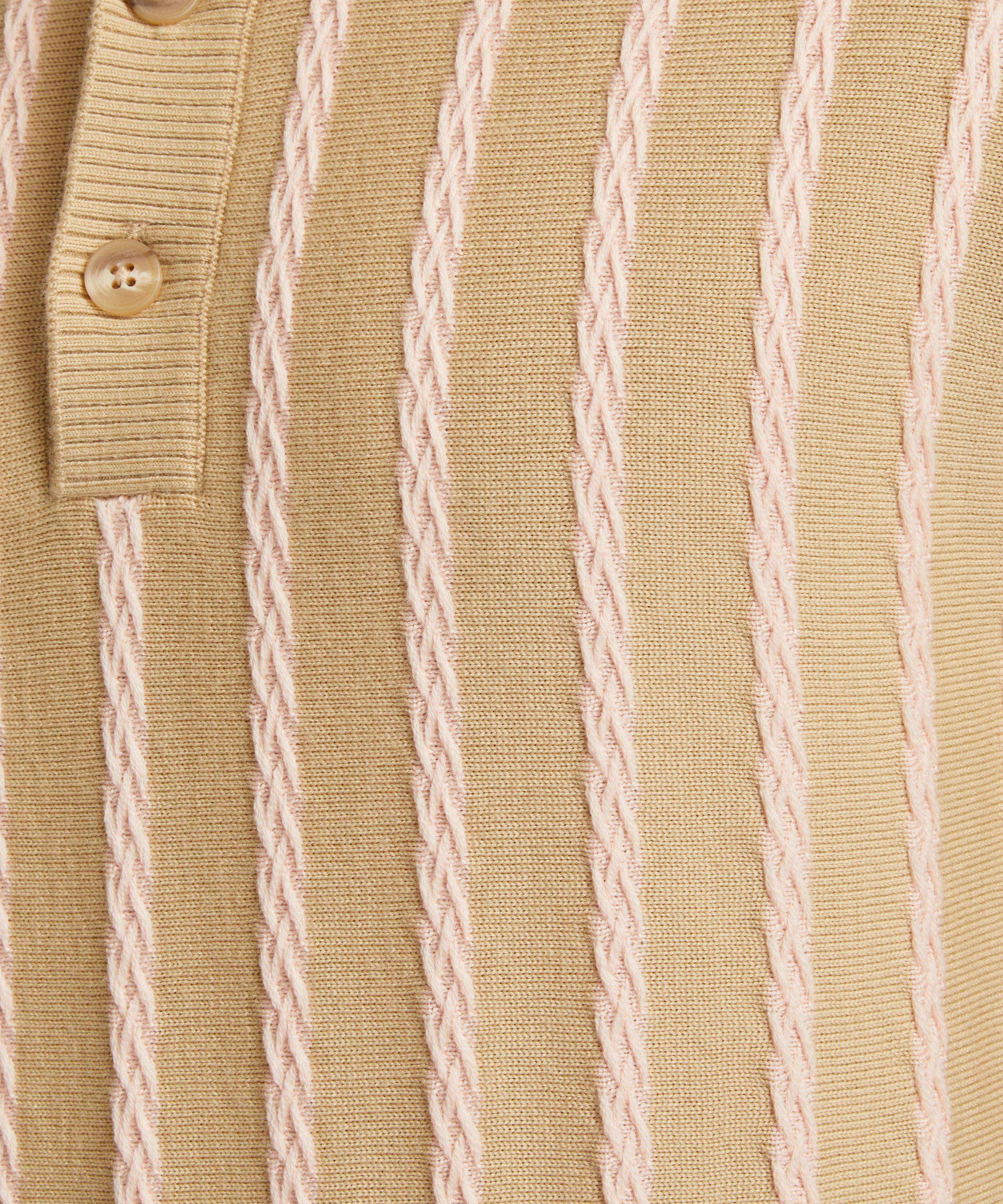 King amp; Tuckfield Brown Textured Stripe Polo