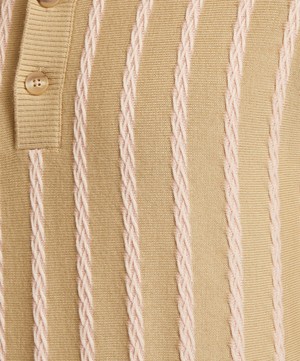 King & Tuckfield - Textured-Stripe Camp Collar Shirt image number 4