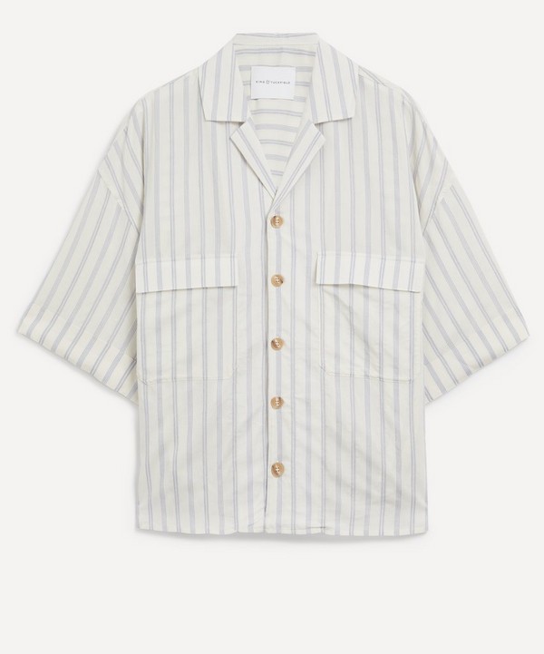 King & Tuckfield - Striped Oversized Bowling Shirt image number null
