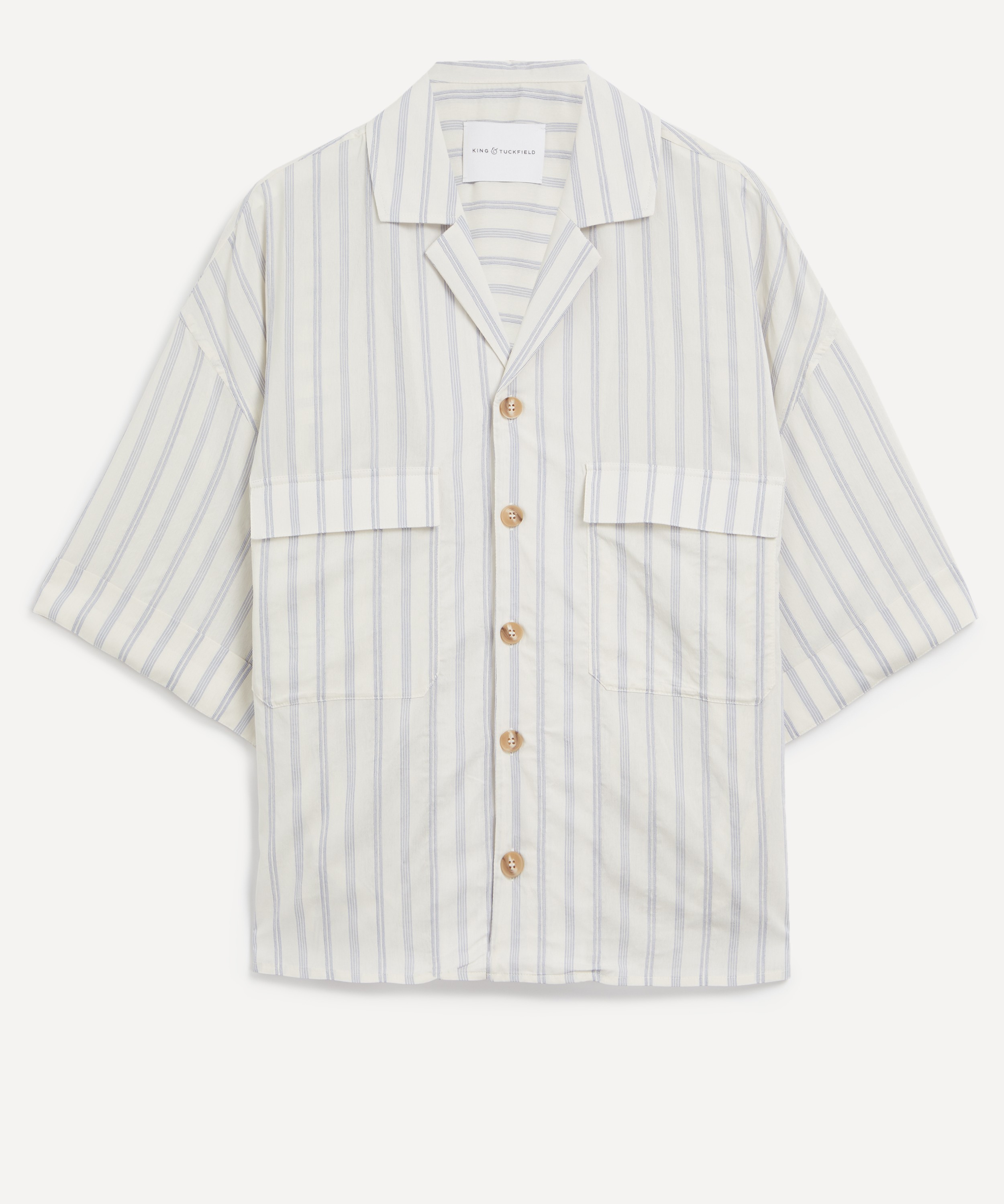 King & Tuckfield - Striped Oversized Bowling Shirt image number 0