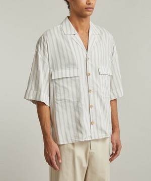 King & Tuckfield - Striped Oversized Bowling Shirt image number 2