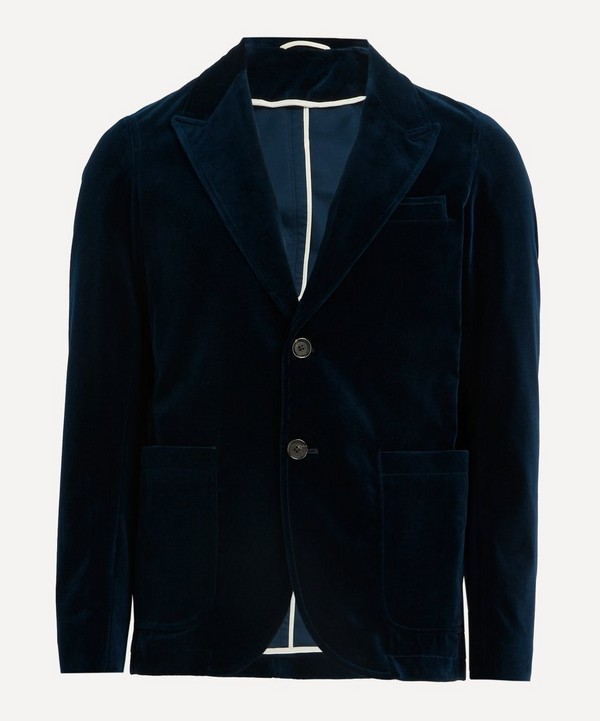 Oliver Spencer - Mansfield Sapphire Blue Velvet Jacket image number null