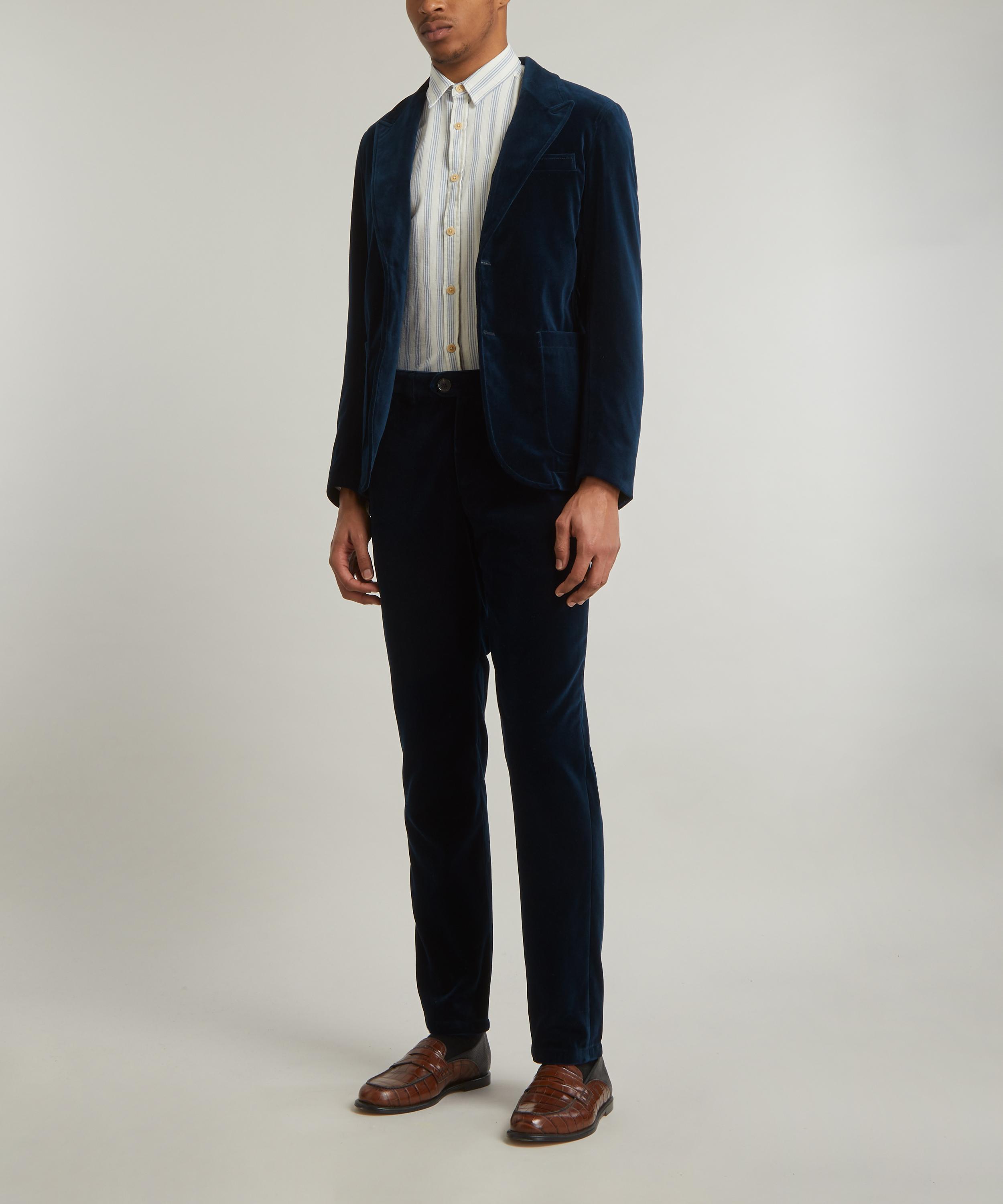 Oliver Spencer - Mansfield Sapphire Blue Velvet Jacket image number 1
